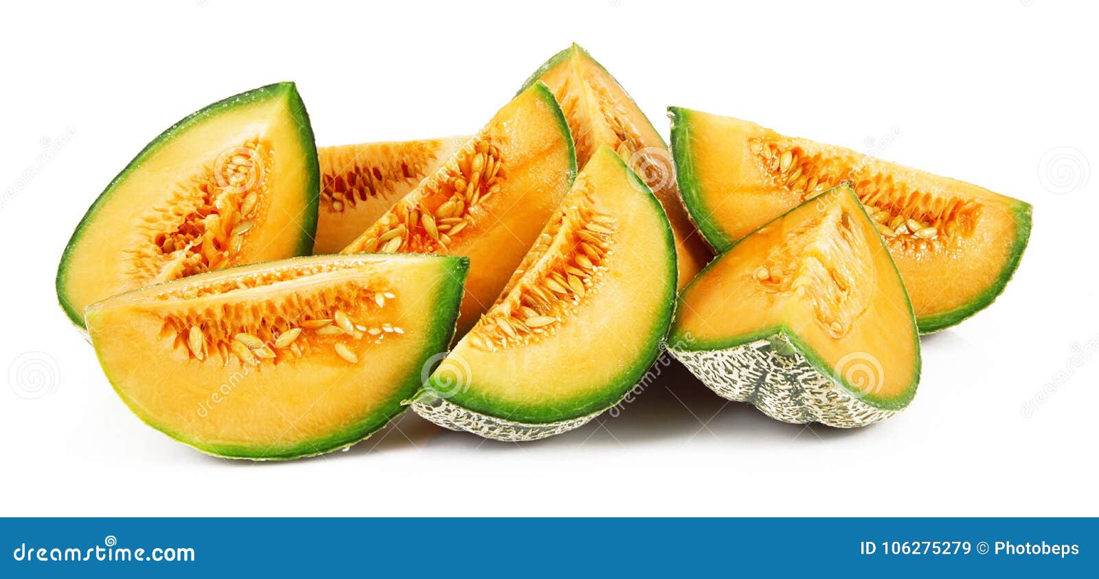 Melón en el fondo blanco imagen de archivo. Imagen de cubo 106275279