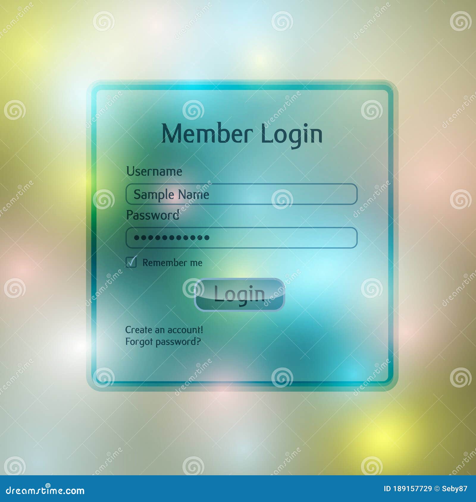`Member Login` Vector Template Stock Vector Illustration of