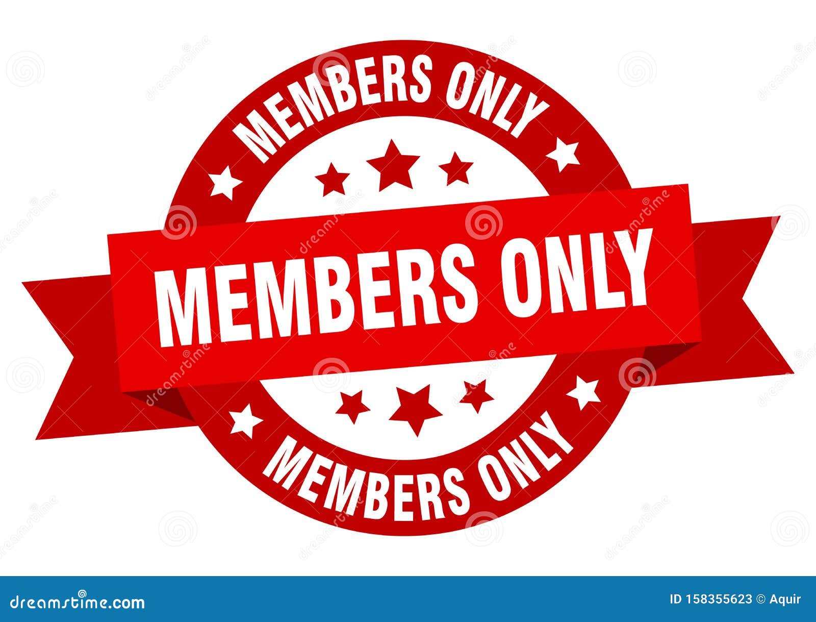 Members only ribbon sign stock vector. Illustration of note - 158355623