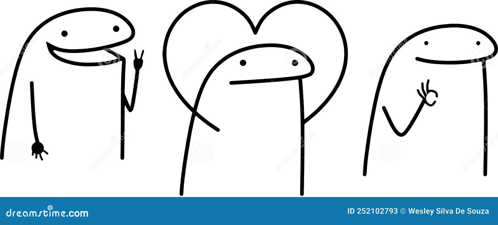 Flork in love meme pack, bundle | Art Board Print