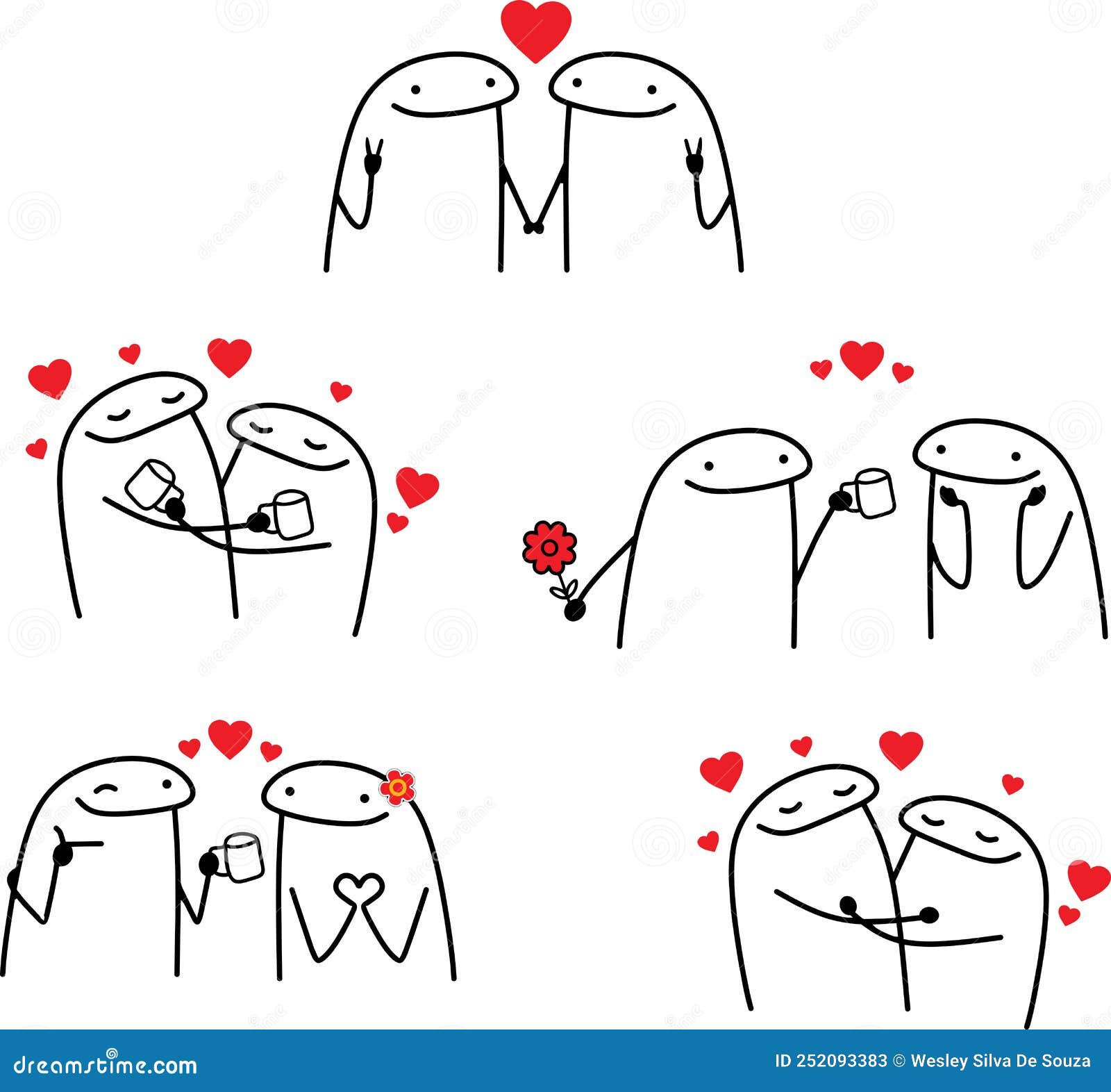 Flork in love meme pack, bundle | Art Board Print