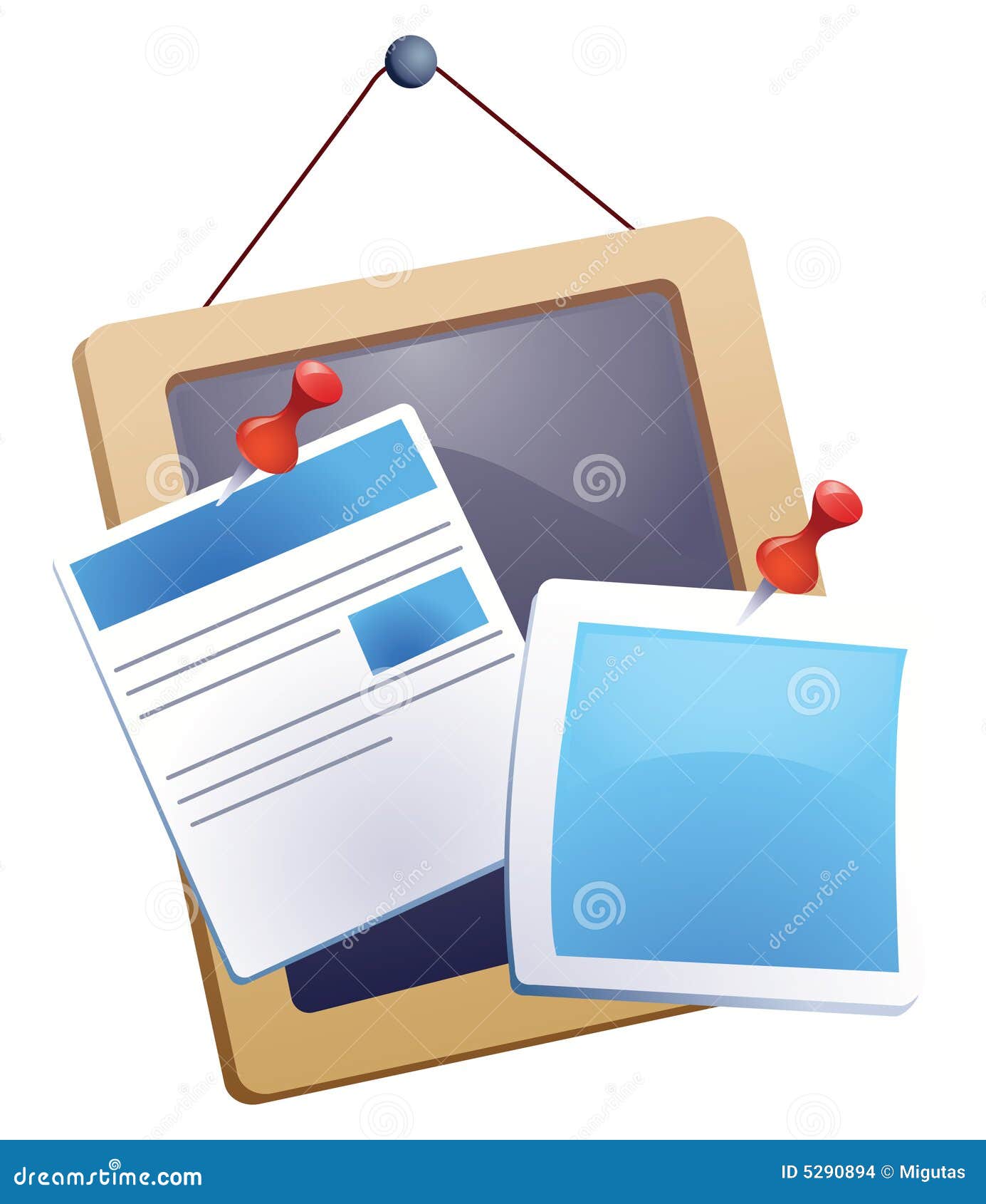 Memo board stock vector. Illustration of memory, poster 5290894