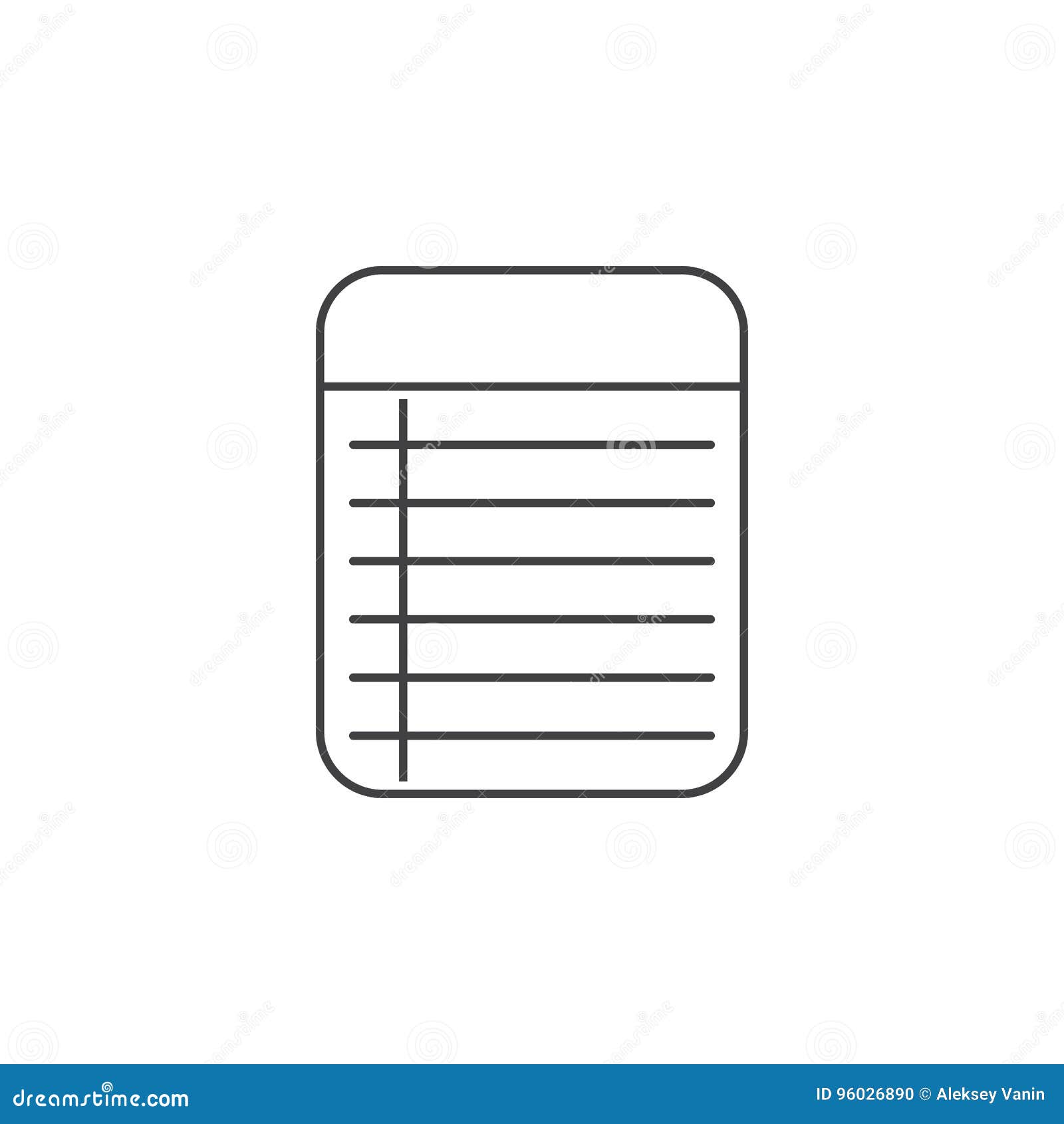 Memo Notepad Thin Line Icon Outline Vector Logo Illustration L Stock Vector Illustration Of Notepad Pictogram