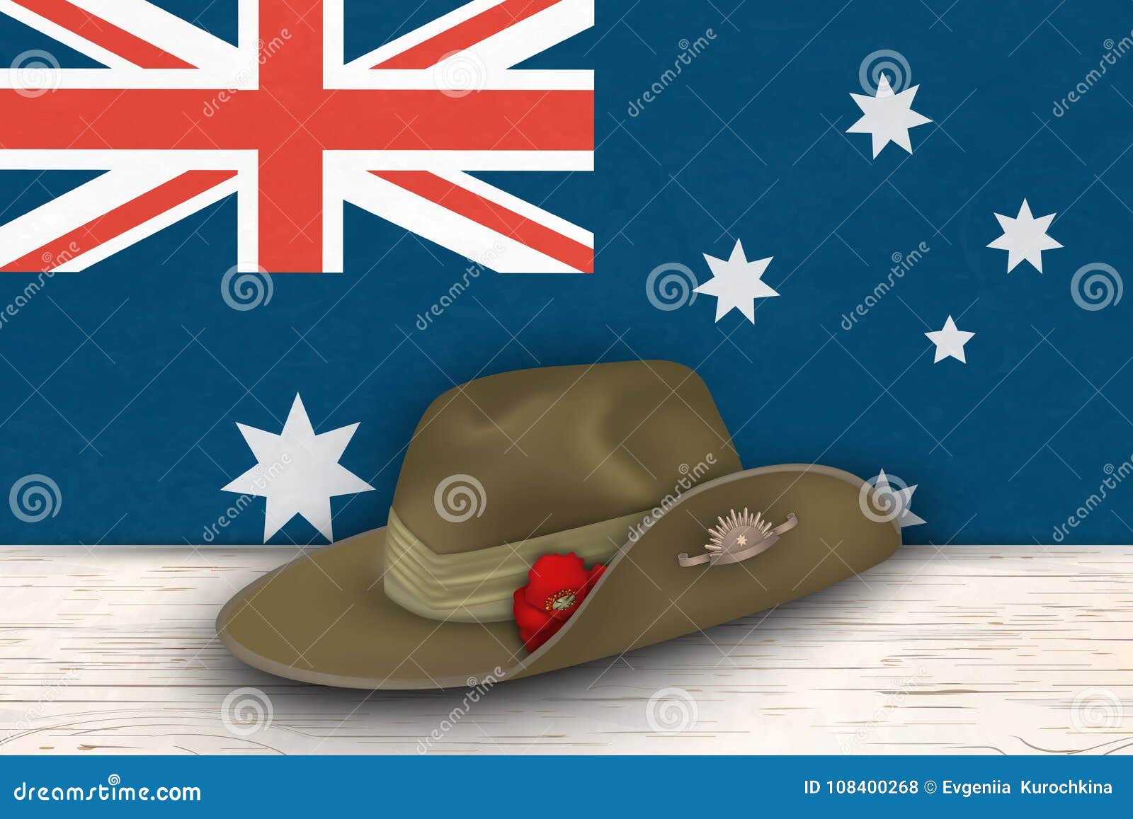 Anzac Day Cartel De La Memoria De La Guerra Del Vector De La