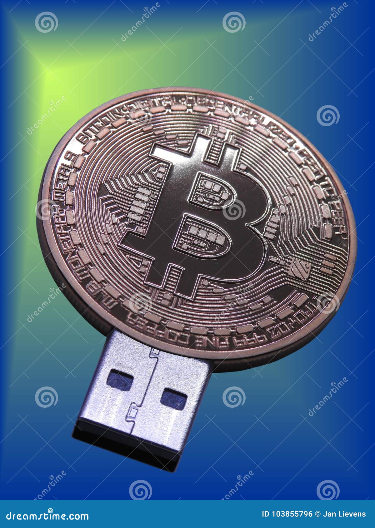 Memoria Del USB Bitcoin Foto de - Imagen blanco, adaptador: 103855796
