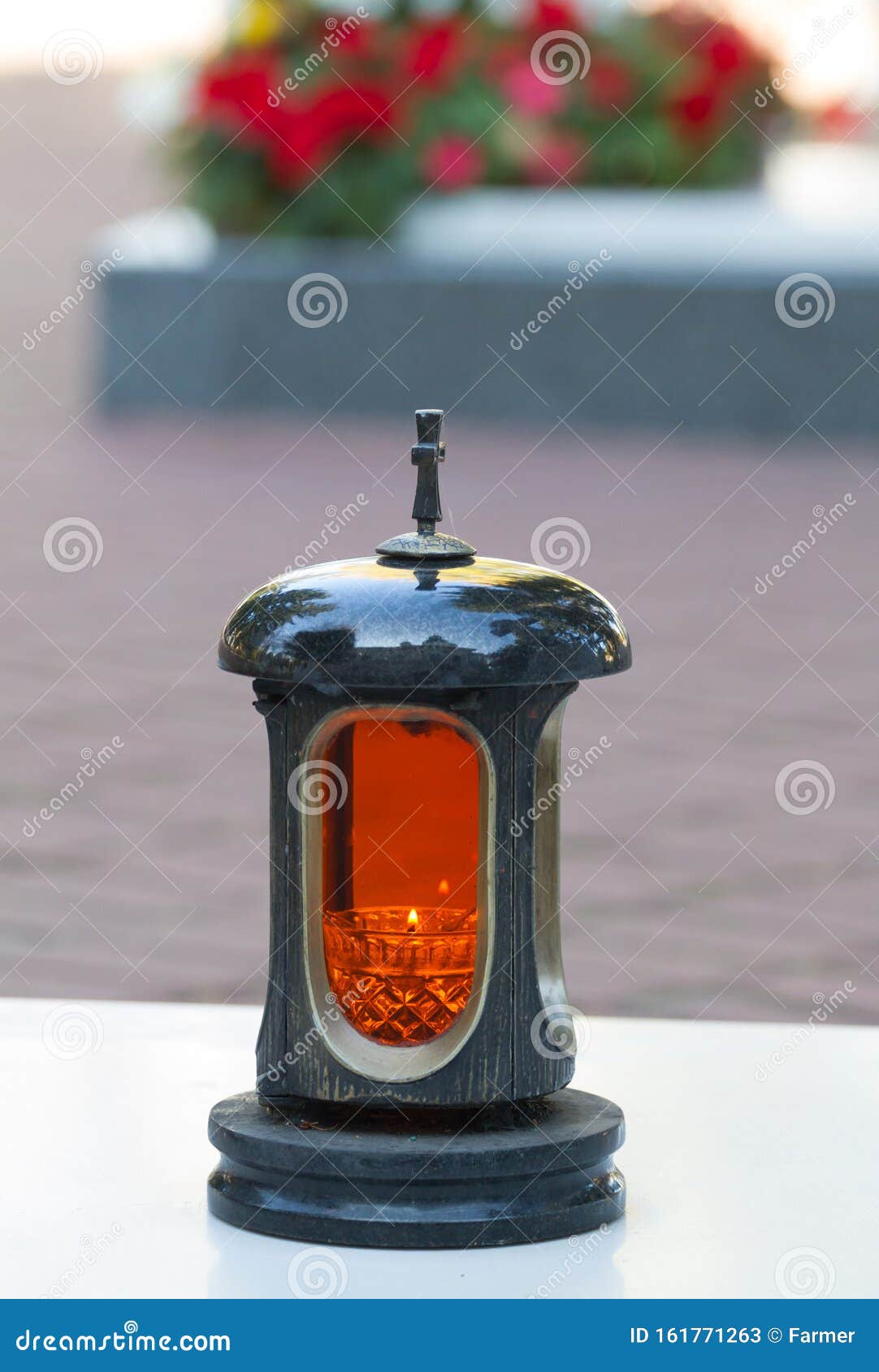 Memorial Candle in the Cemetery Stock Image Image of religion, stone