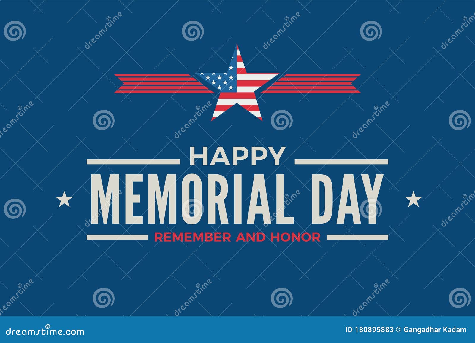 Memorial day background template Royalty Free Vector Image