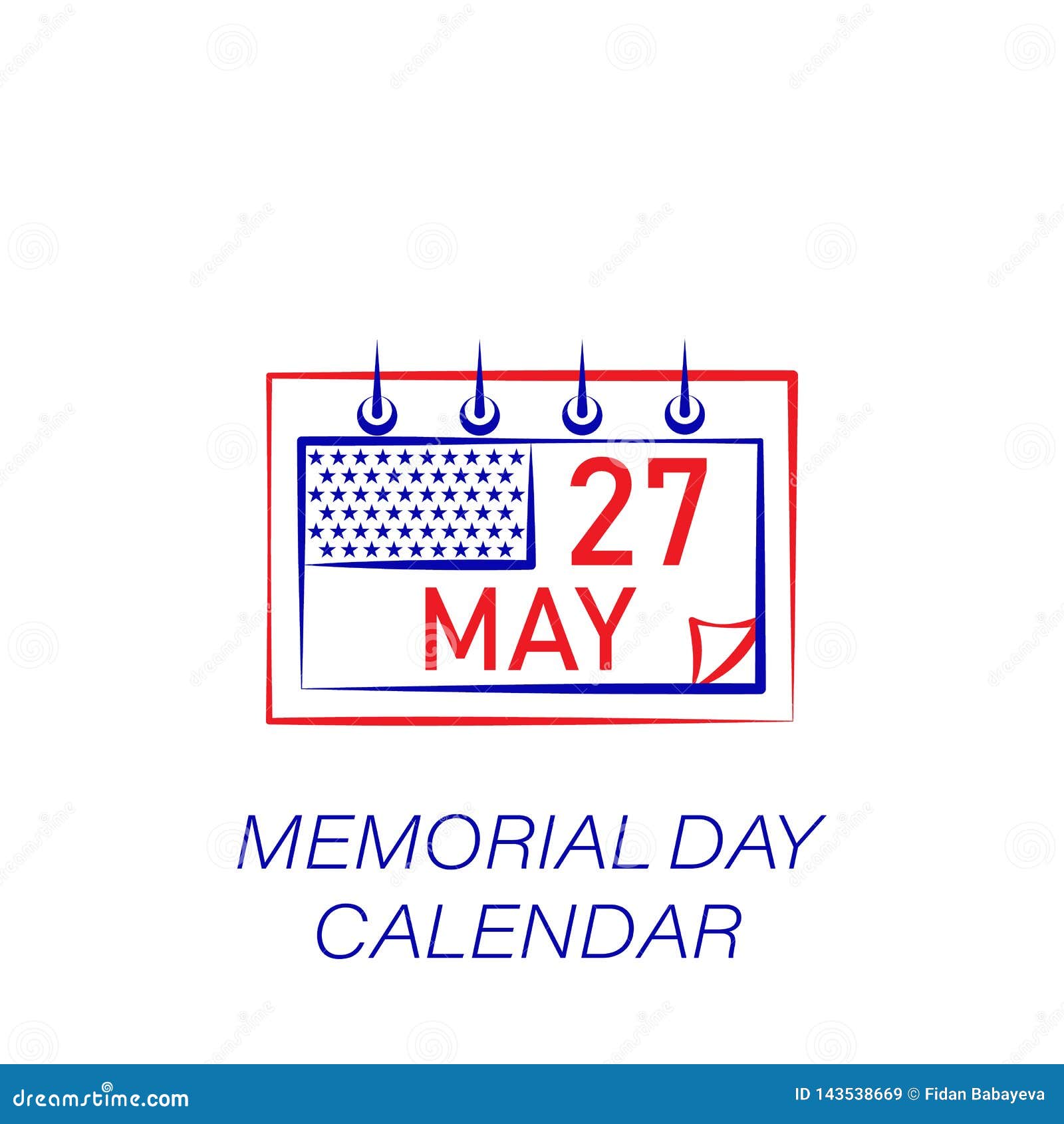 Memorial Day Calendar Colored Icon. Element of Memorial Day