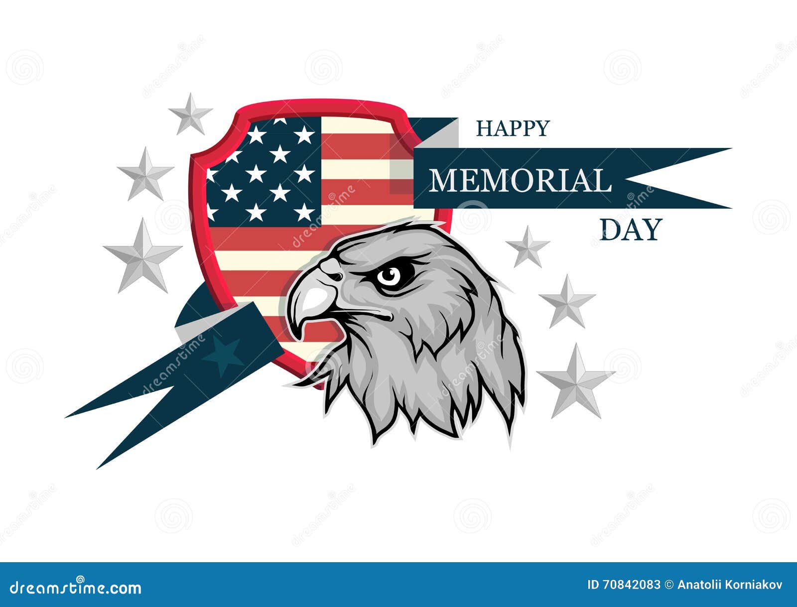 Memorial Day logo stock vector. Illustration of flag 70842083