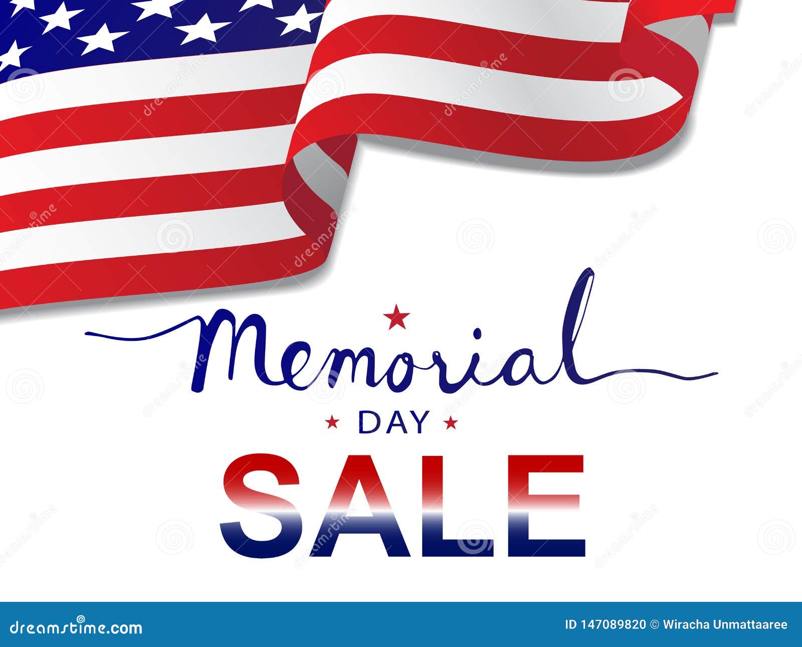 Memorial Day Sale Poster, Background, Wallpaper, Banner, Card Vector