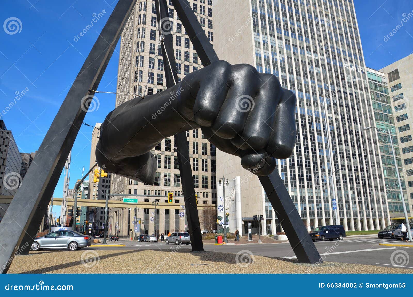 Memorial De Joe Louis Em Detroit, MI Fotografia Editorial - Imagem de ...