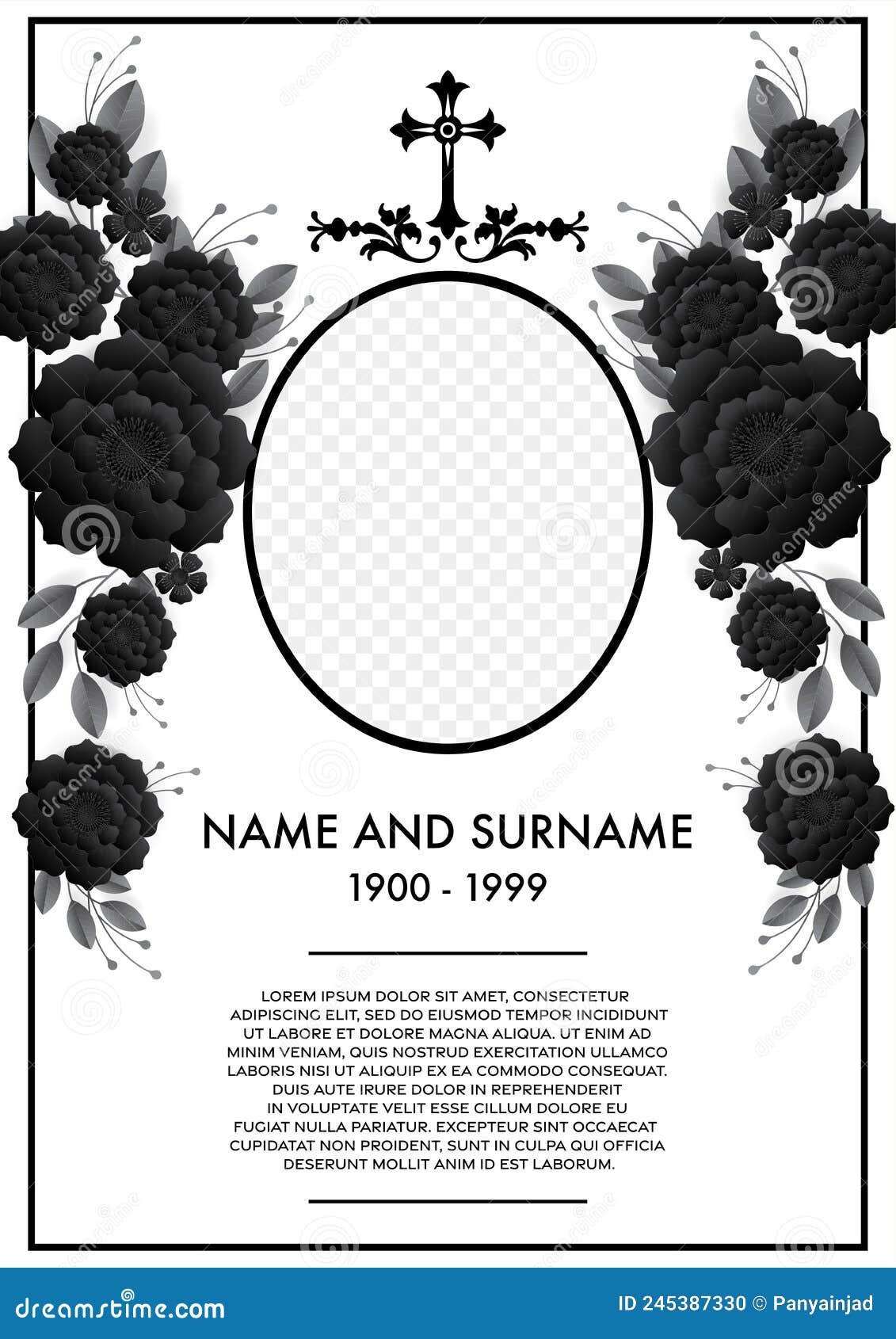 Obituary Or Memorial Plaque Art Deco Cartoon Vector 35886395