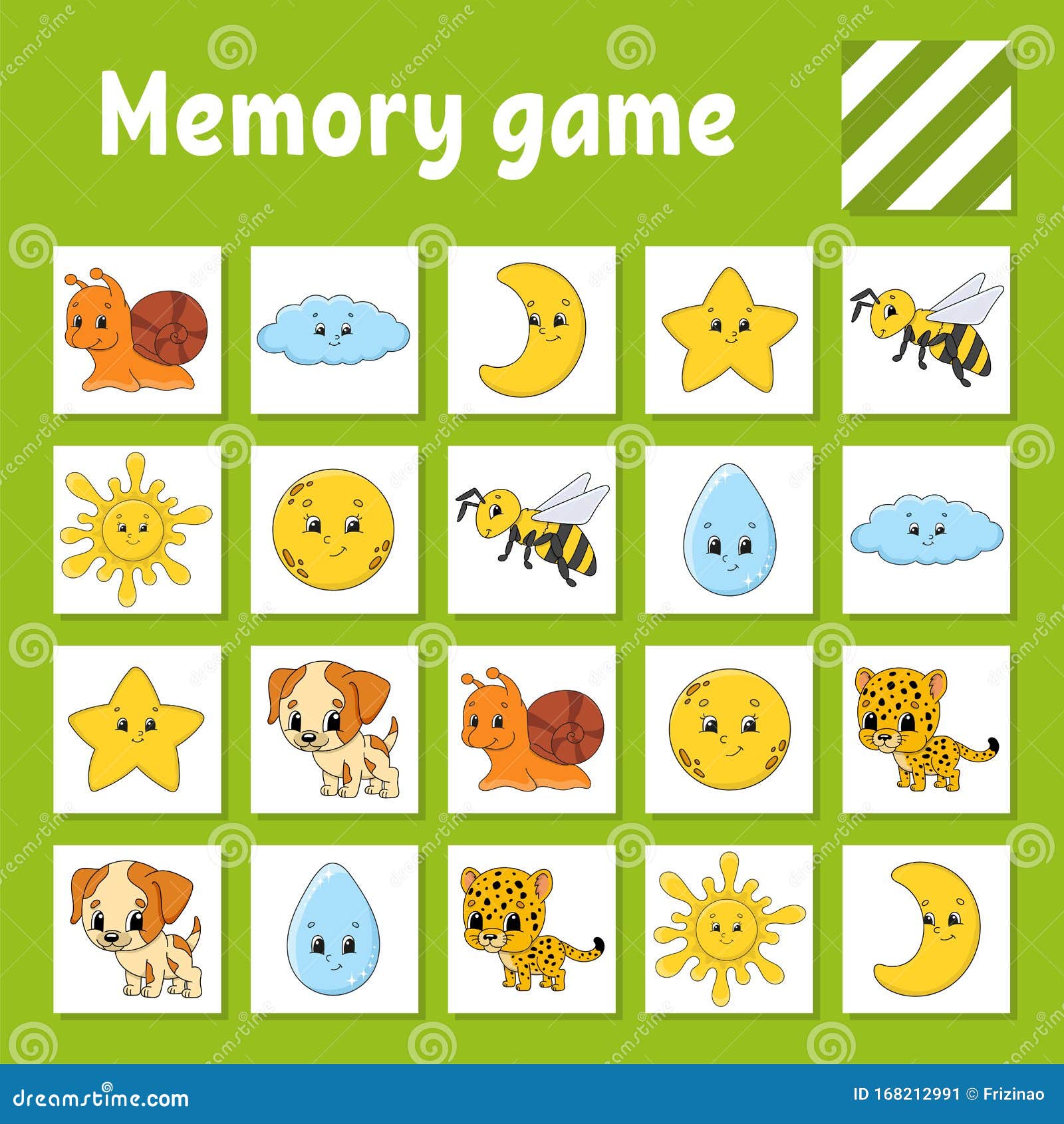 Memory Game for Kids. Education Developing Worksheet. Activity Page ...