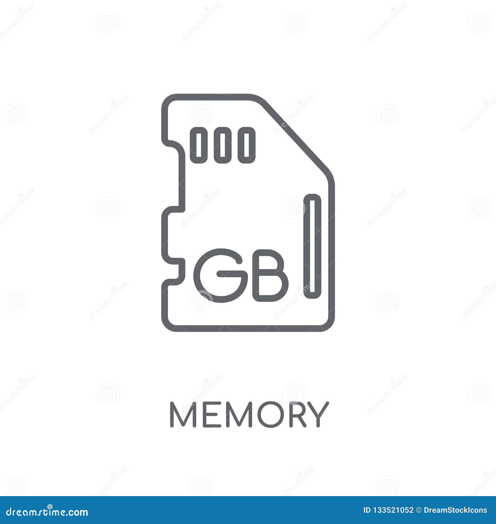 Memory Linear Icon. Modern Outline Memory Logo Concept on White