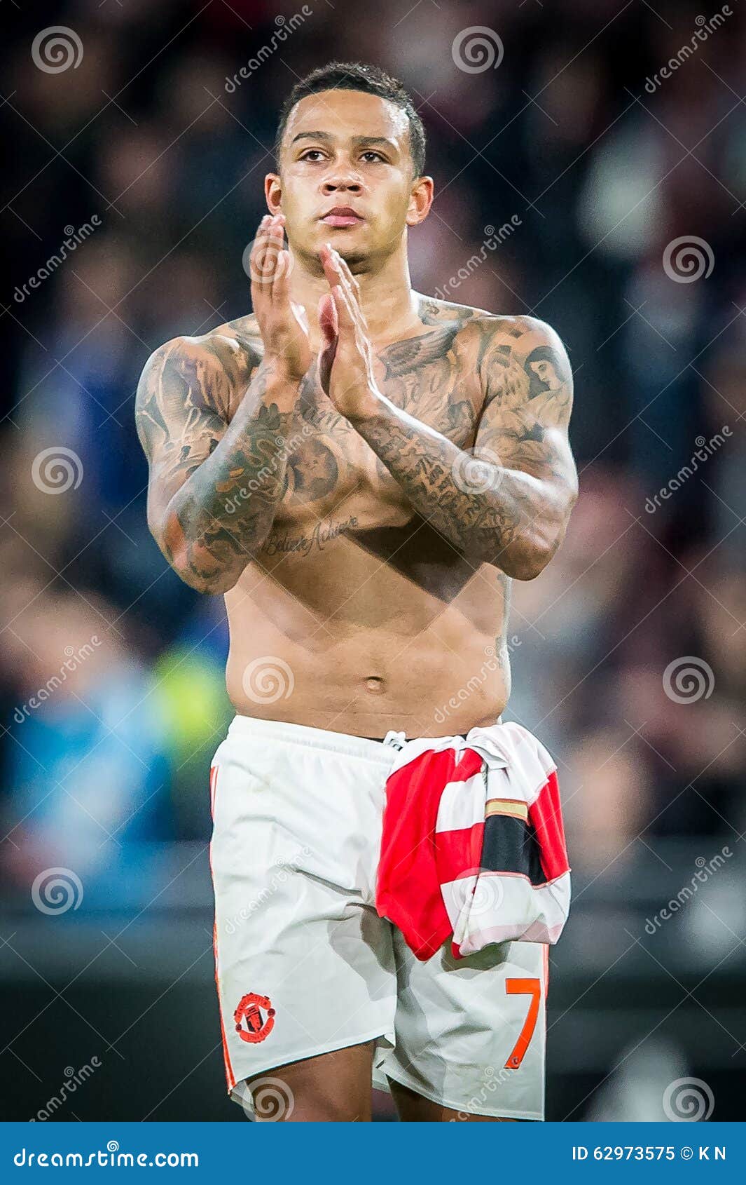 Memphis Depay without top editorial stock photo. Image of philips