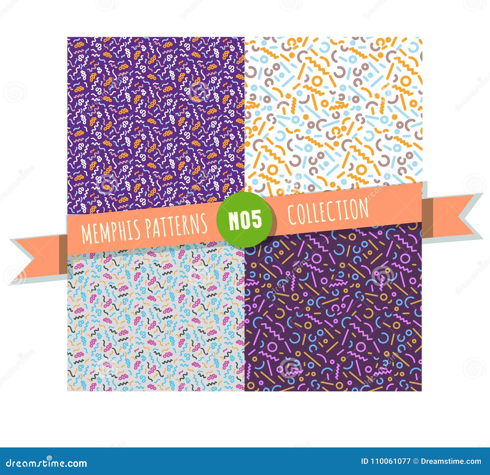 memphis seamless pattern collection