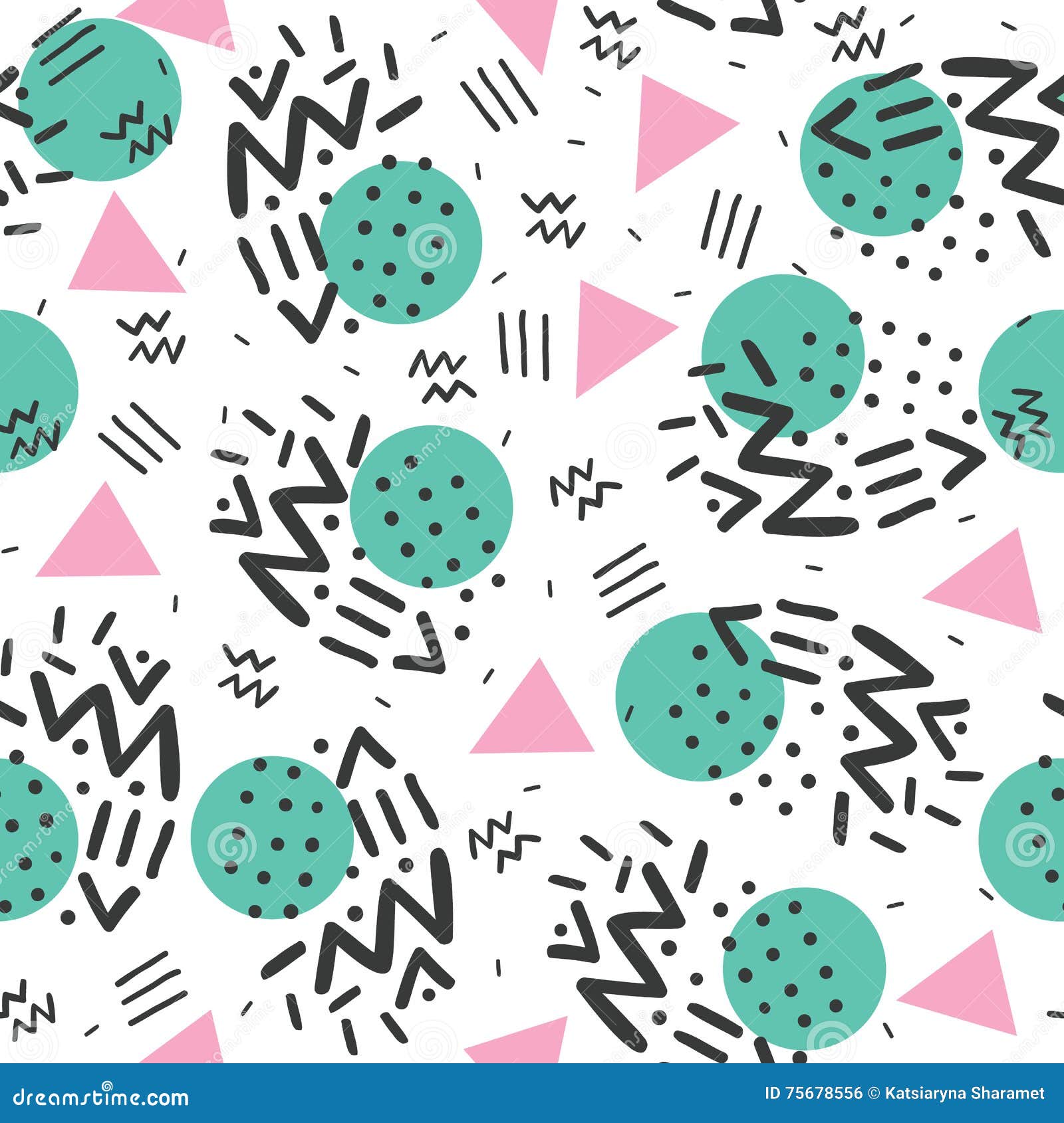 memphis style, geometric pattern, abstract seamless pattern, retro 80s style.