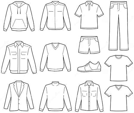 Menâ€™s Casual Clothes Illustration Stock Vector - Illustration of ...