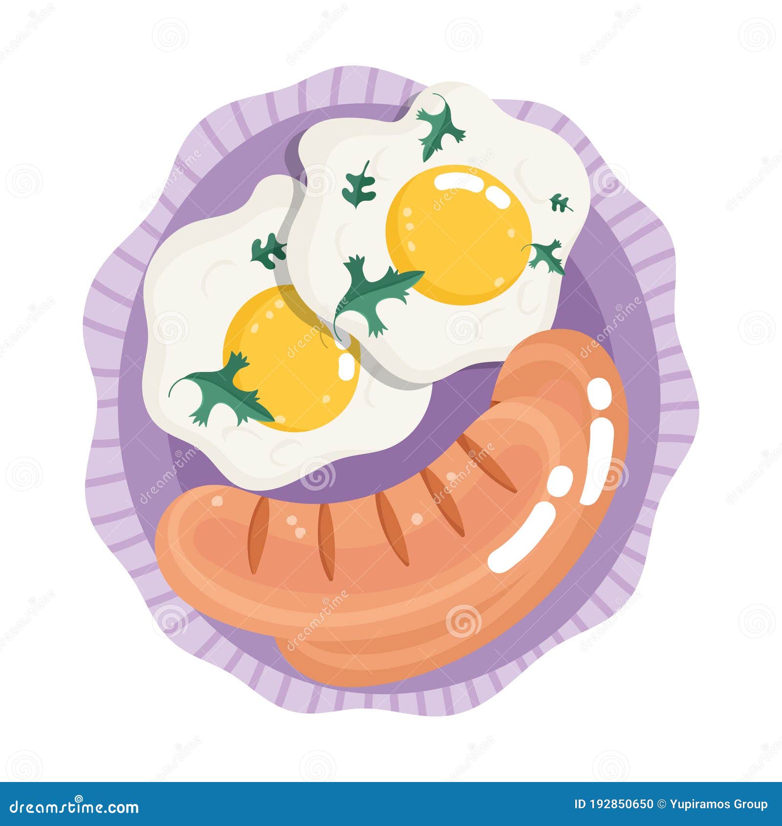 Menú De La Cena Con Caricaturas Frescas Huevos Fritos Y Salchichas En El  Plato Ilustración del Vector - Ilustración de fresco, alimento: 192850650