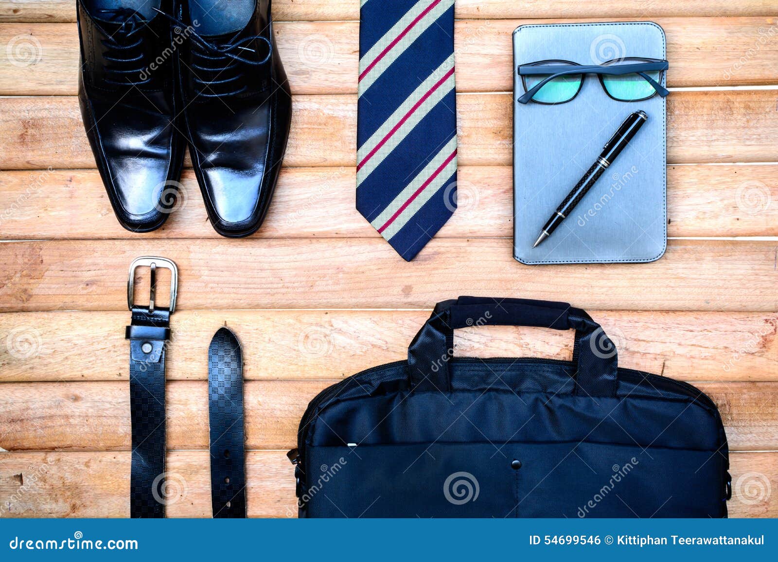 Men Accessories on Old Wooden, Business Themes Stock Photo - Image of ...