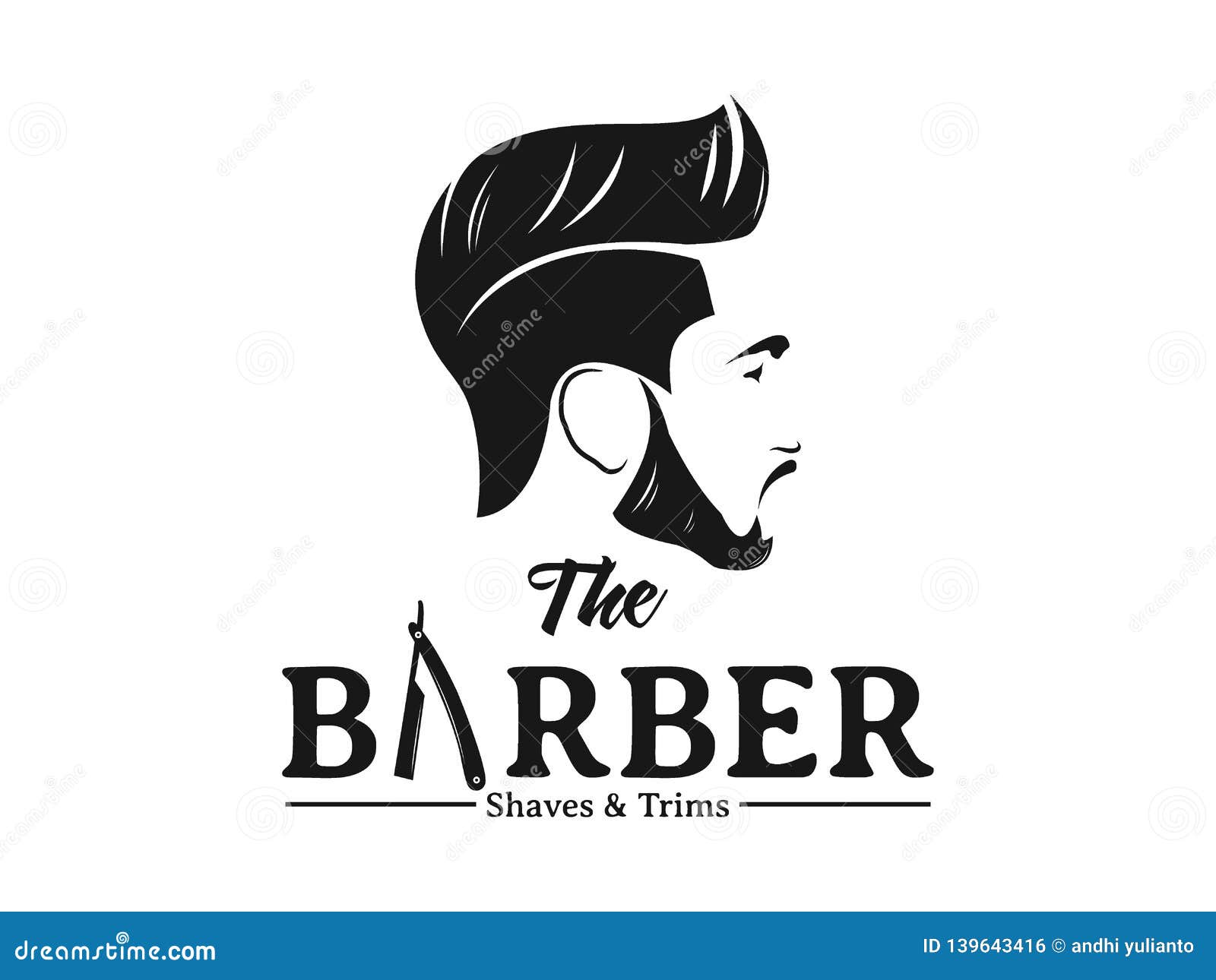 Men Barbershop Hairstylist Banner Logo Badge Vector Design Stock Vector -  Illustration of vector, logo: 139643416