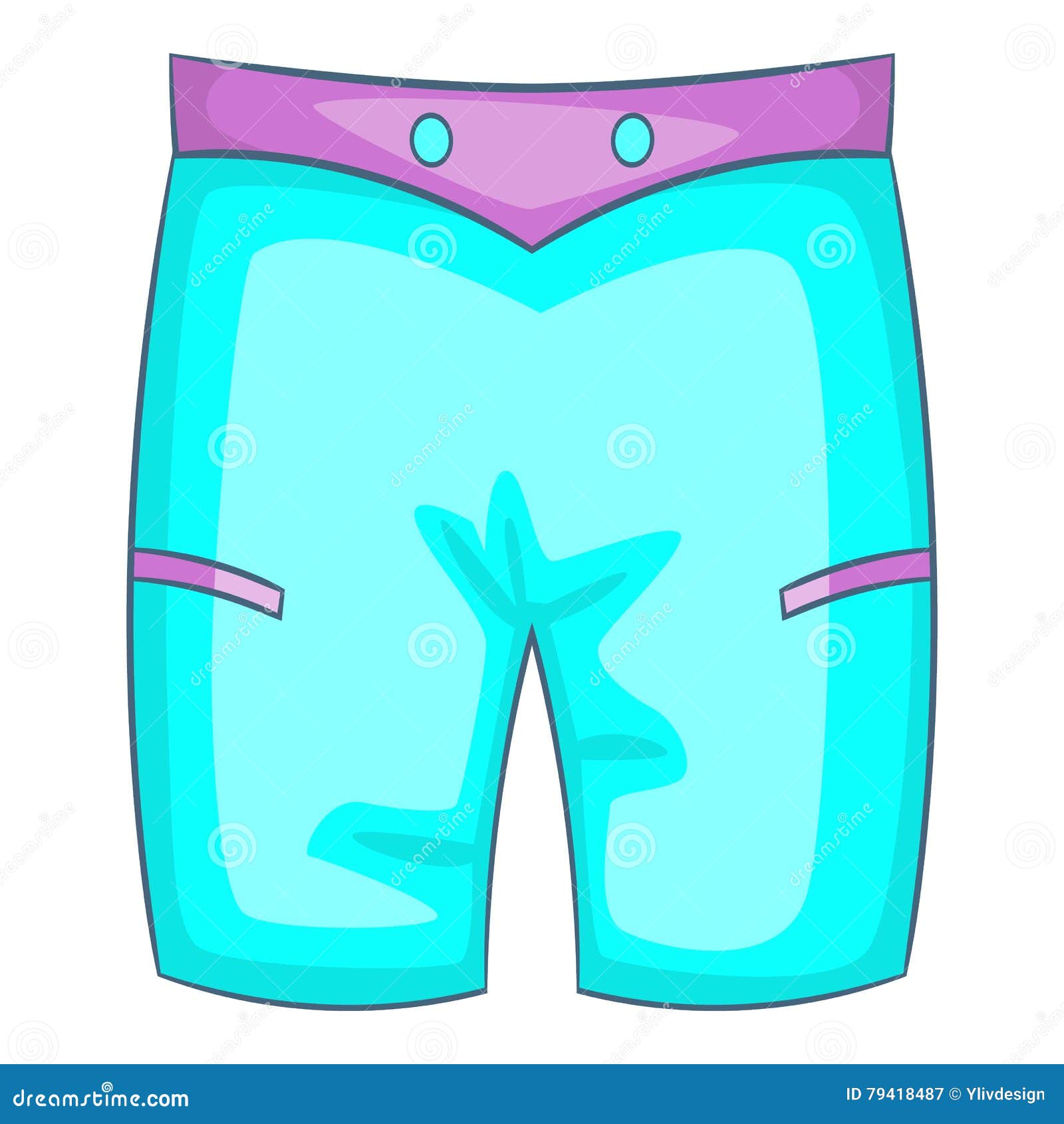 Men Beach Shorts Icon, Cartoon Style Stock Vector - Illustration of ...