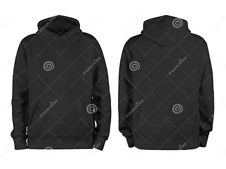 Men Black Blank Hoodie Template,from Two Sides, Natural Shape on ...