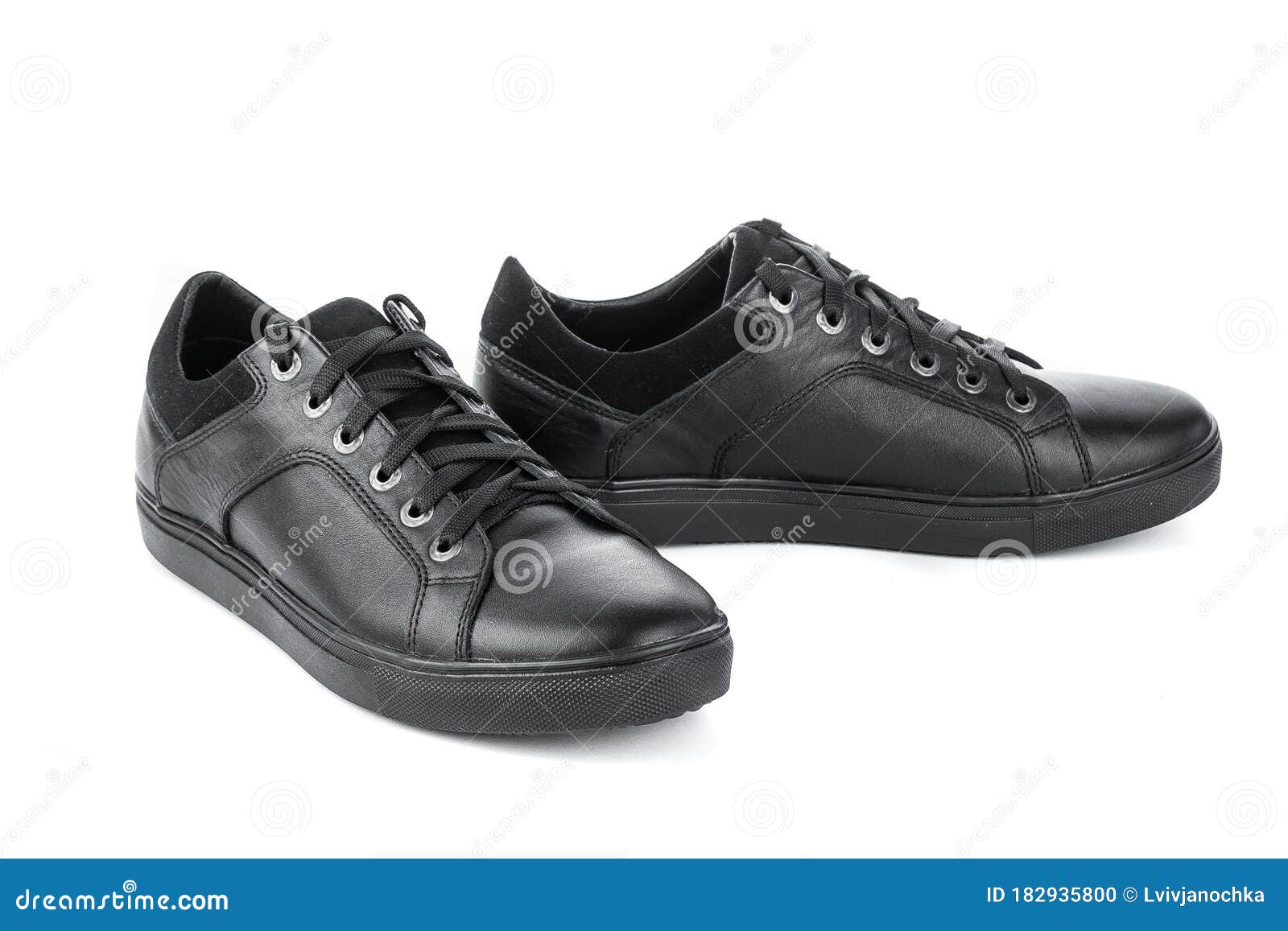 Men Black Brown Shoes Isolated Stock Photo - Image of black, clothing ...