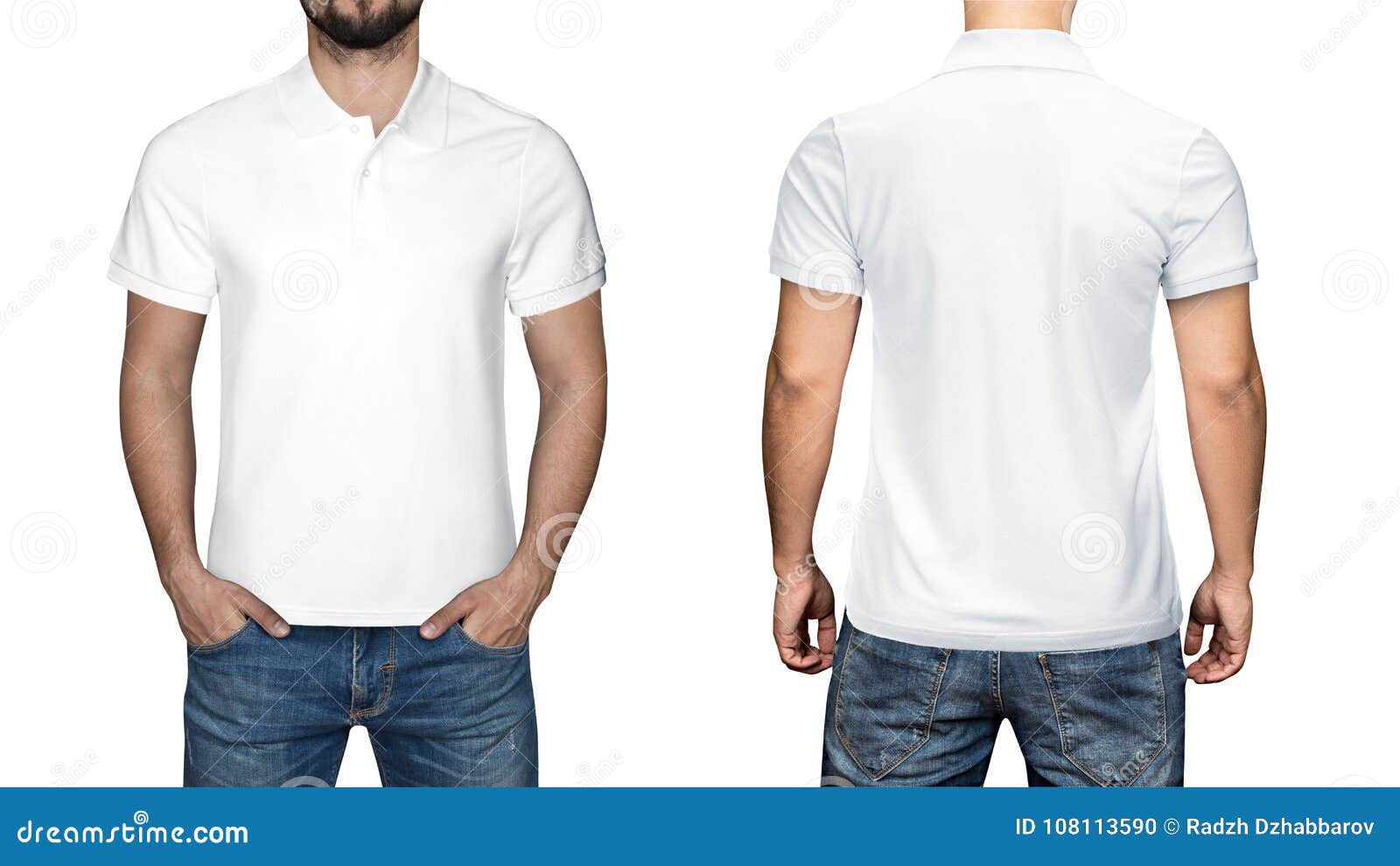 back of white polo shirt