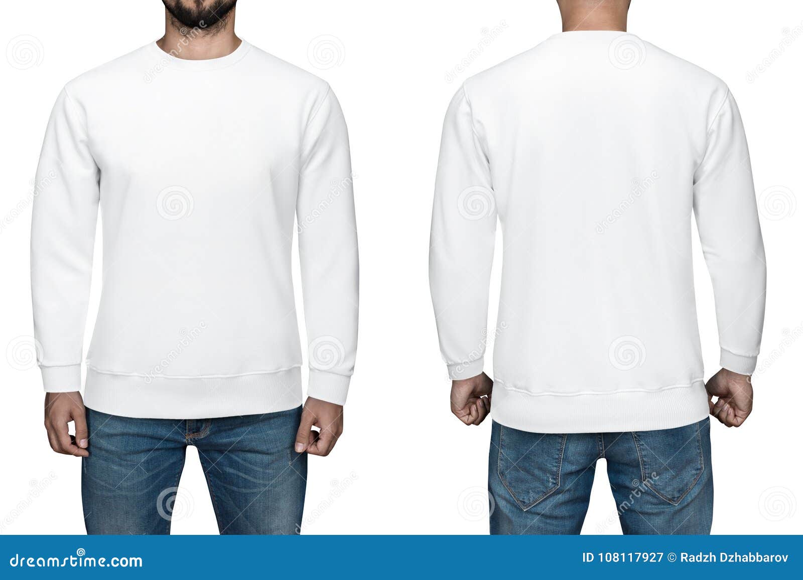 Download Men In Blank White Pullover, Front And Back View, White ...