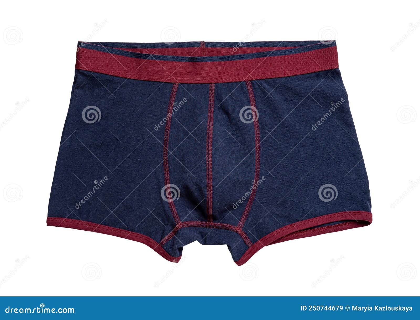 Men Blue Boxers Isolated on a White Background. Cutout of Male