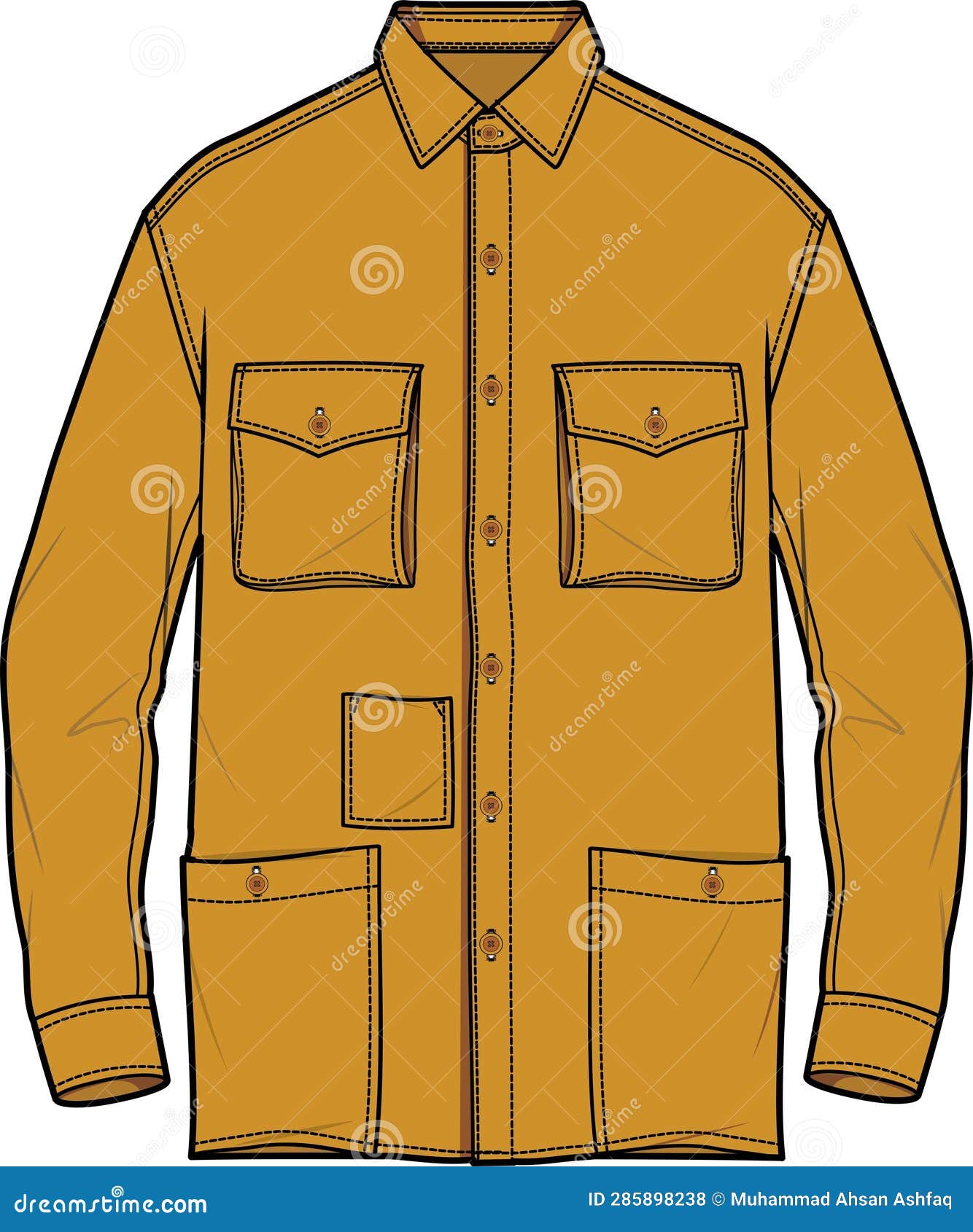 Men and Boys Wear Jacket with Pockets Stock Illustration - Illustration ...