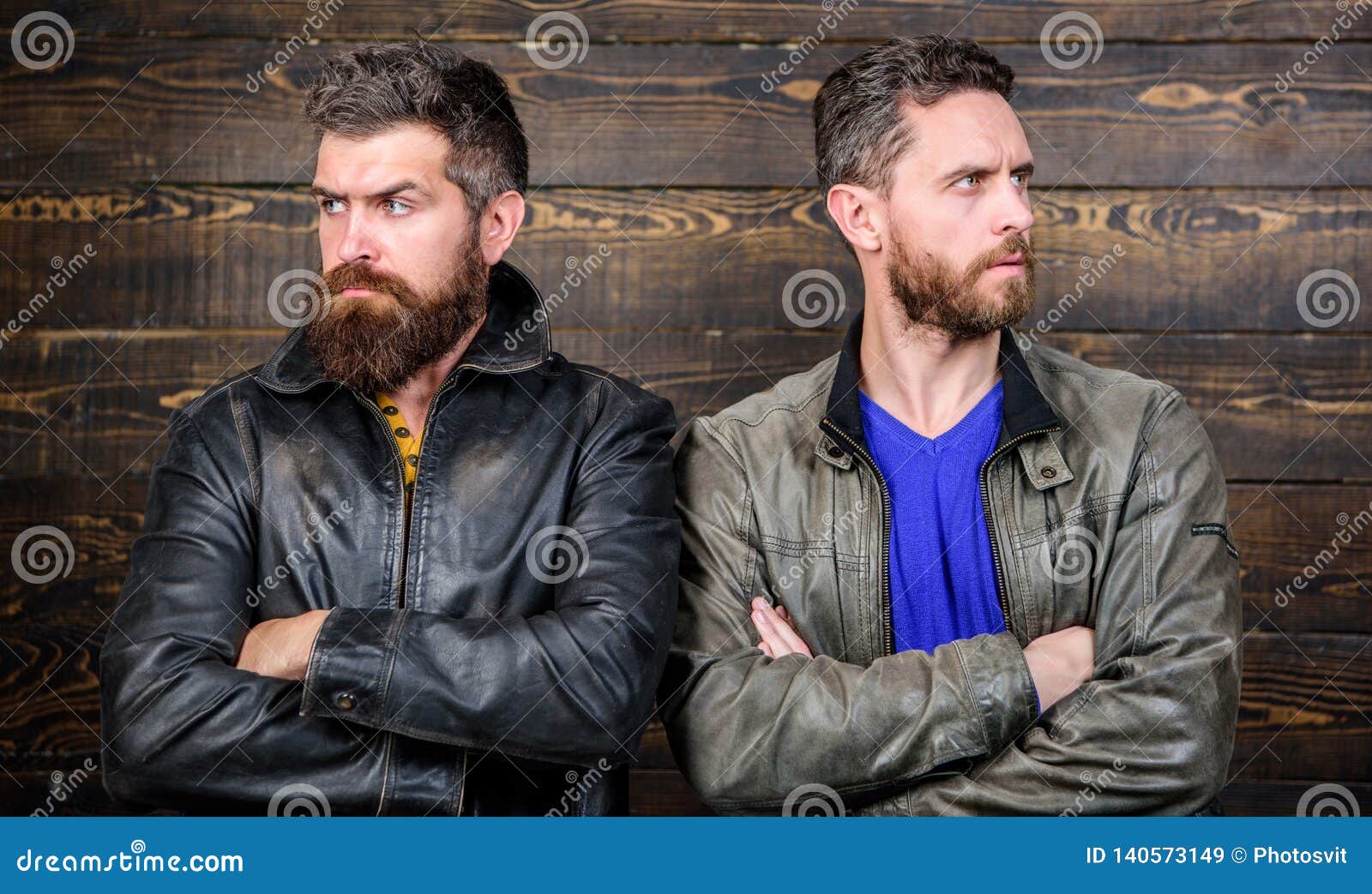 Men Brutal Bearded Hipster. Exude Masculinity. Confident Competitors ...