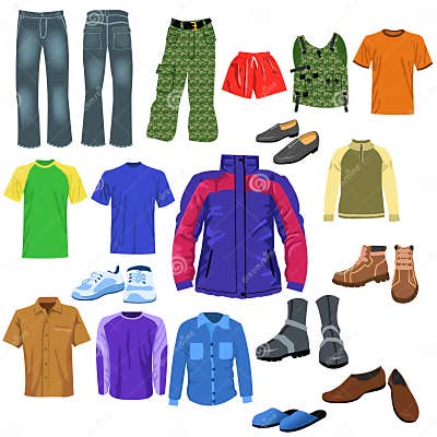 Men clothes stock vector. Illustration of blouse, footwear - 32487498