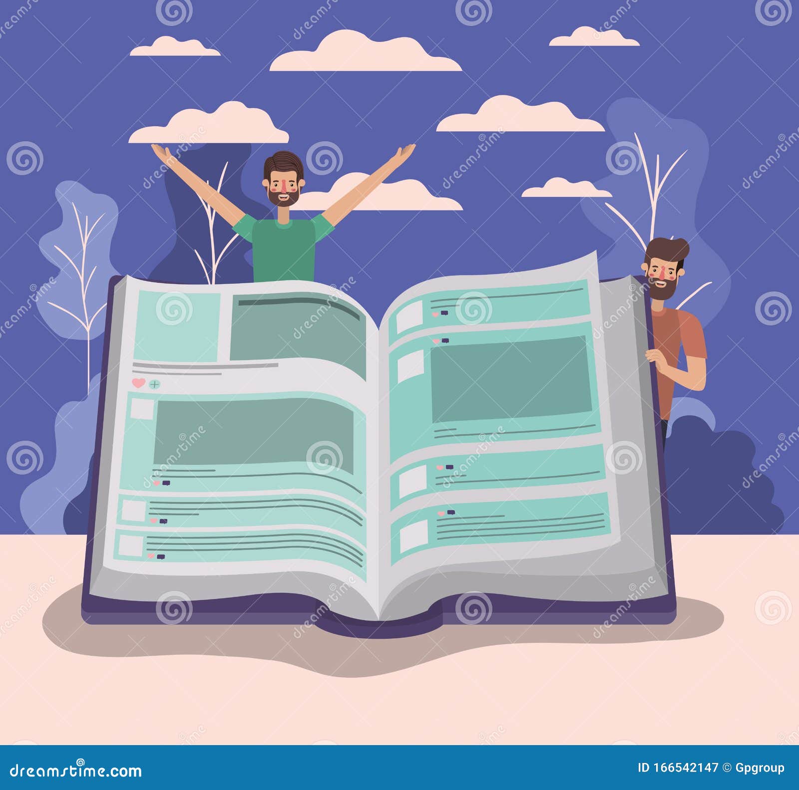 Men and Elearning Concept Vector Design Stock Vector - Illustration of