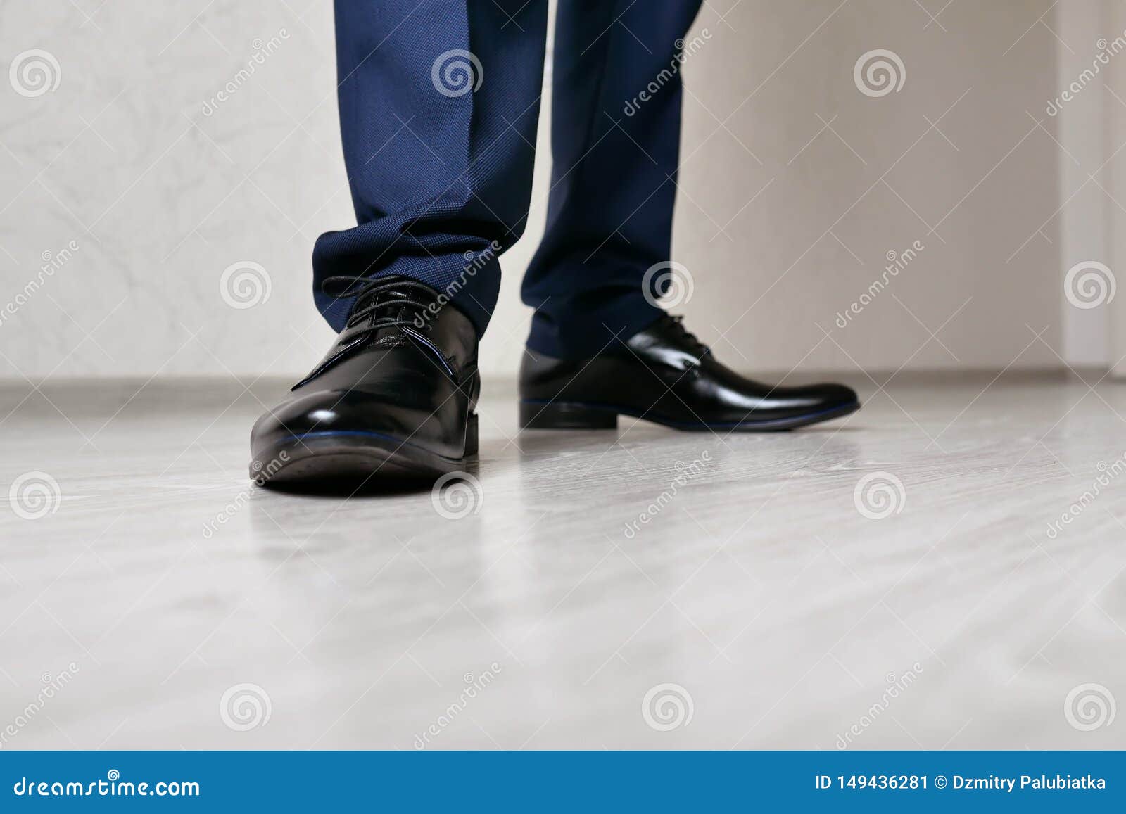Men Feet in Black Shoes Close-up Stock Image - Image of laces, boots ...
