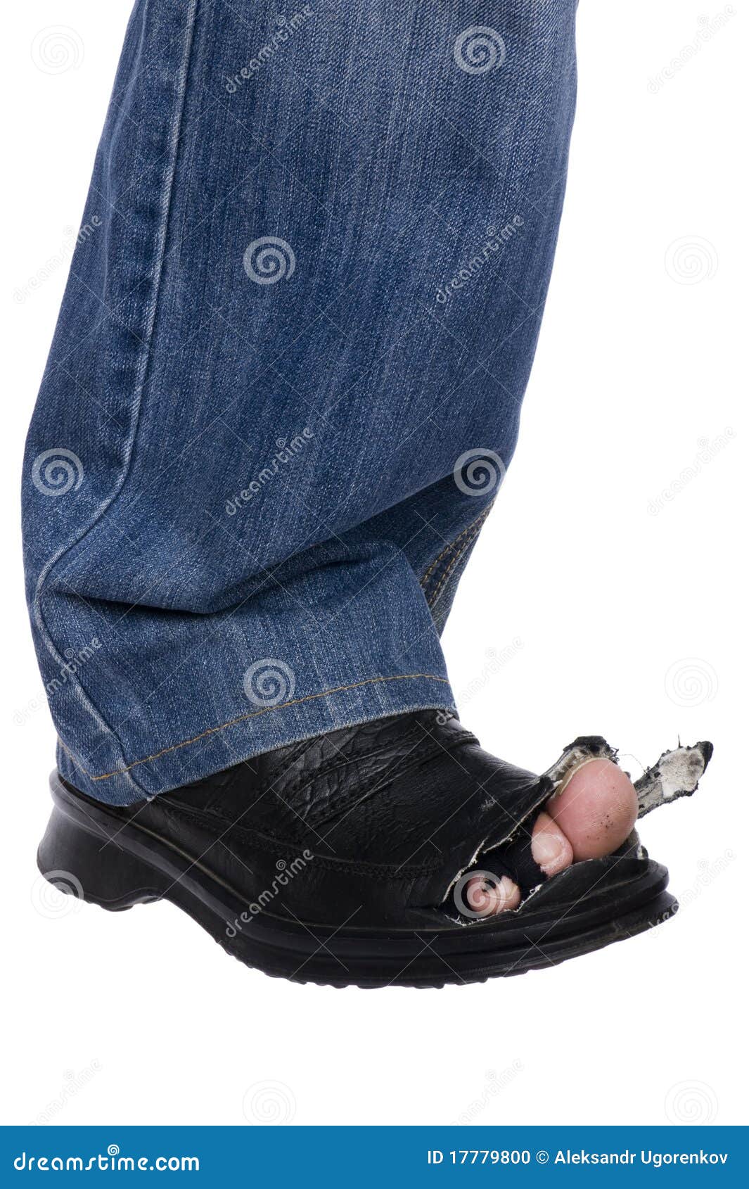 Men Feet in Blue Jeans and Boots Stock Photo - Image of classic, feet ...