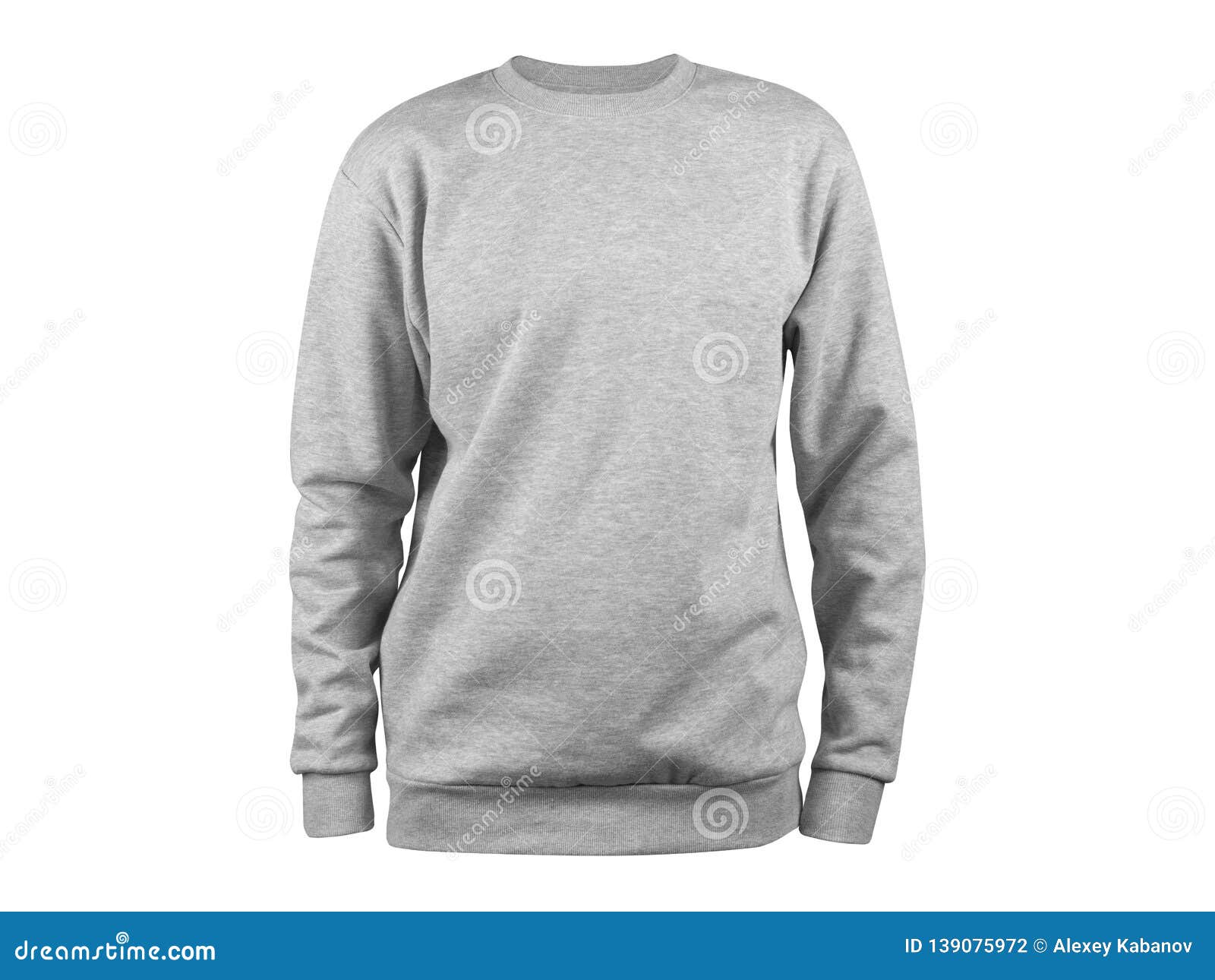 Men Grey Blank Sweatshirt Template, Natural Shape on Invisible ...