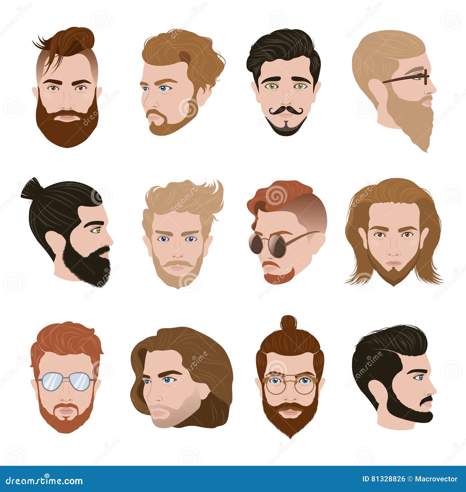 Men Hairstyle Collection stock vector. Illustration of head - 81328826 Men Hairstyle Collection stock vector. Illustration of head - 81328826