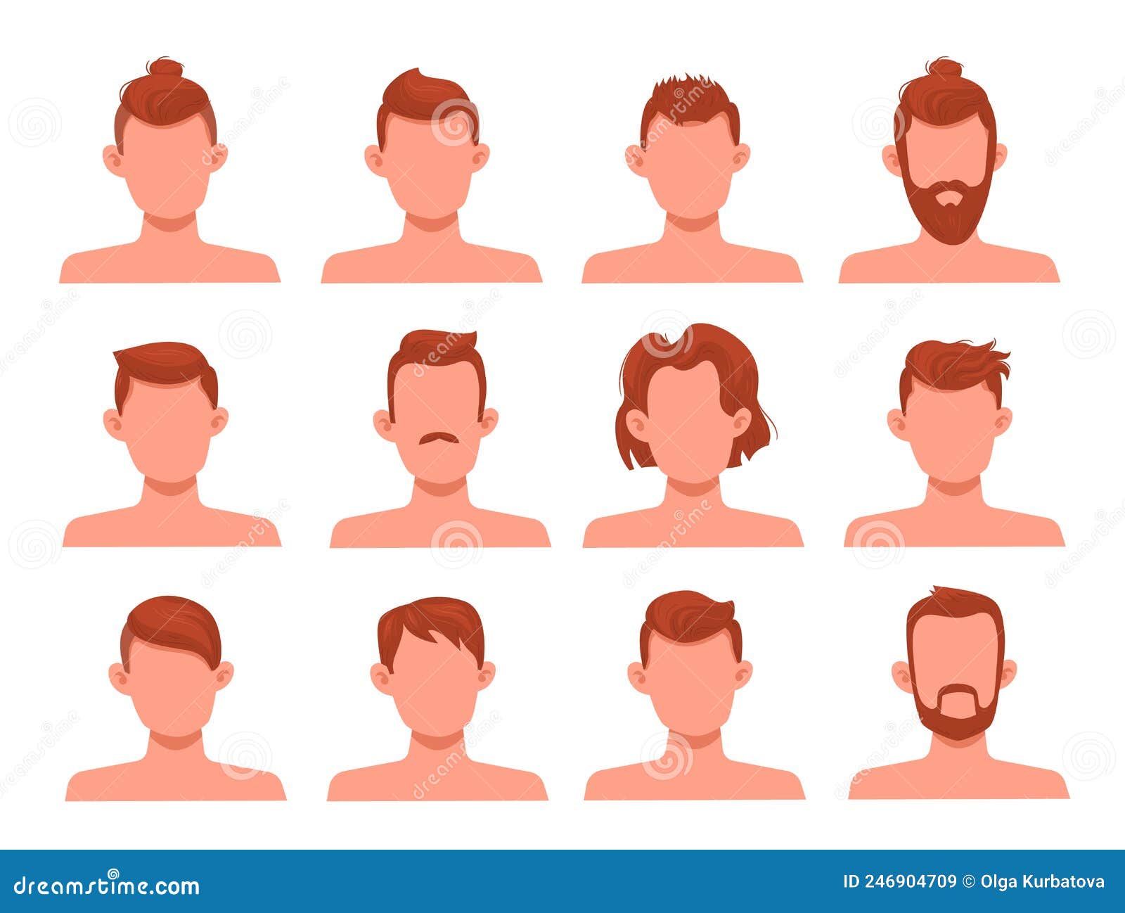 Men Hairstyles. Different Modern Male Haircuts, Hipster and Classic Trendy Style, Short and Long, Brown Mustaches and Stock Vector - Illustration of portrait, haircut: 246904709 Men Hairstyles. Different Modern Male Haircuts, Hipster and Classic Trendy Style, Short and Long, Brown Mustaches and Stock Vector - Illustration of portrait, haircut: 246904709
