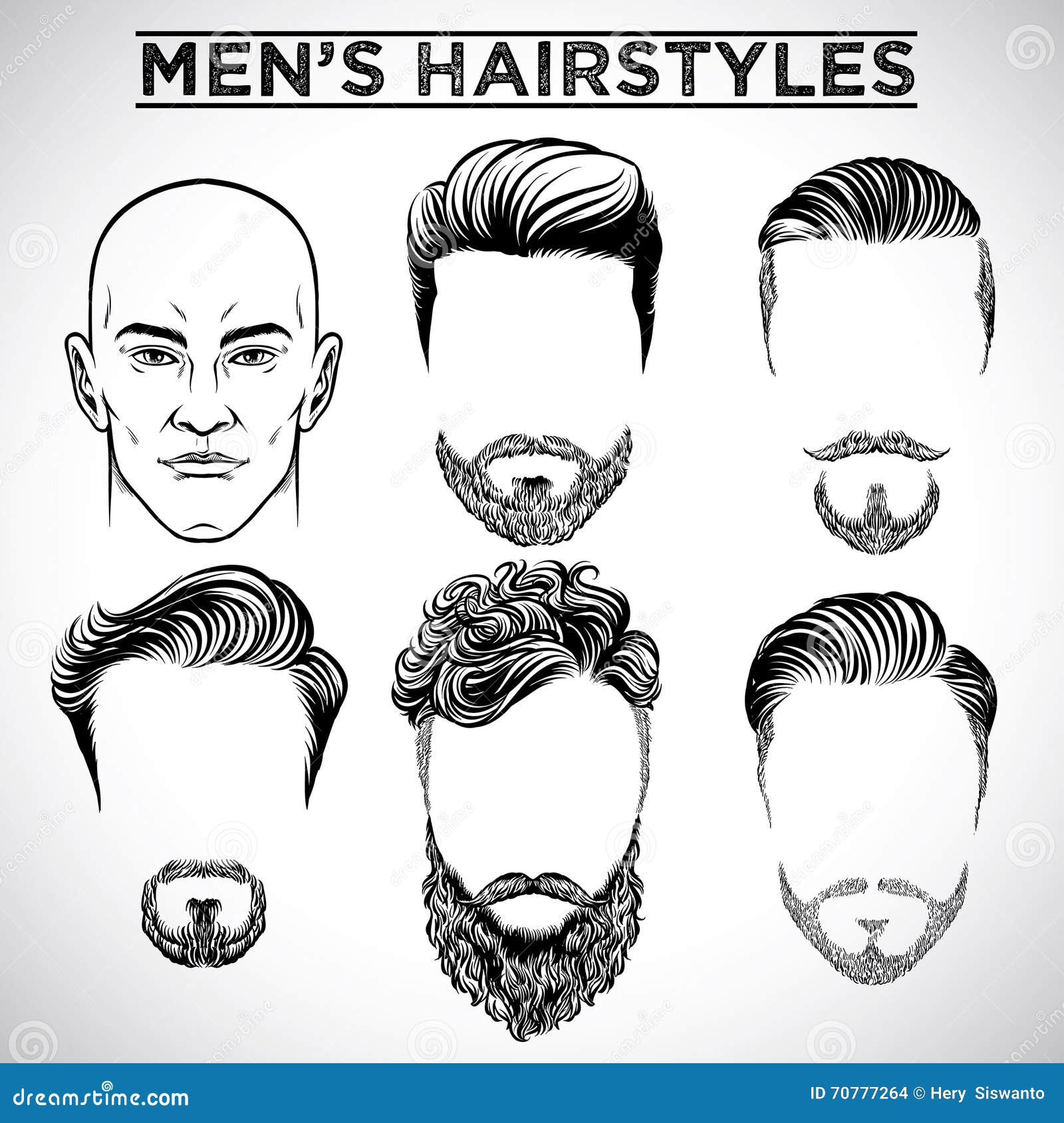 Men Hairstyles Stock Vector Illustration Of Icon Patch