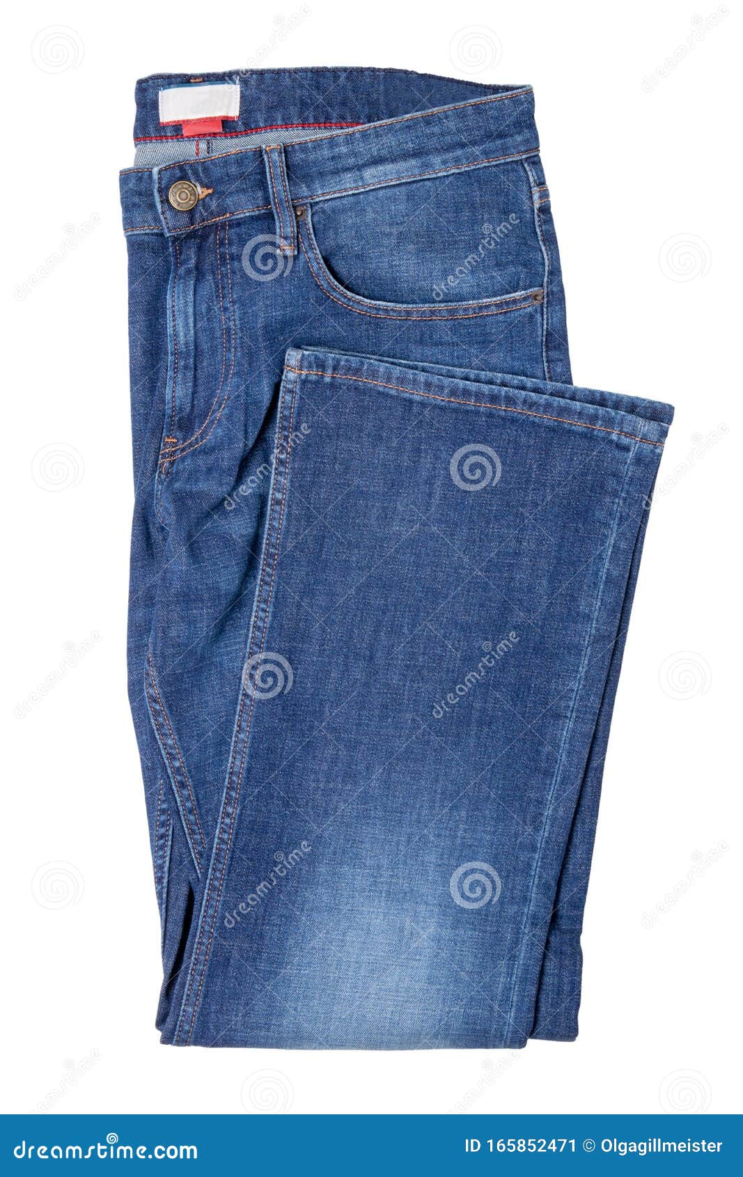 Men Jeans Isolated. Folded Trendy Stylish Male Blue Jeans Trousers ...