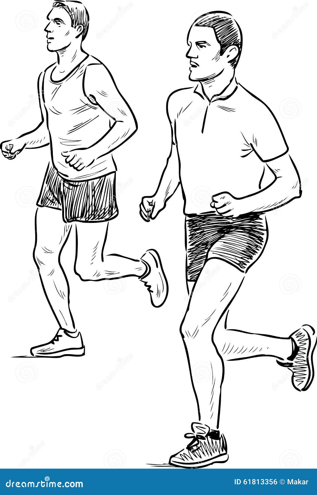Men jogging stock photo. Image of sketch, sport, exercise 61813356