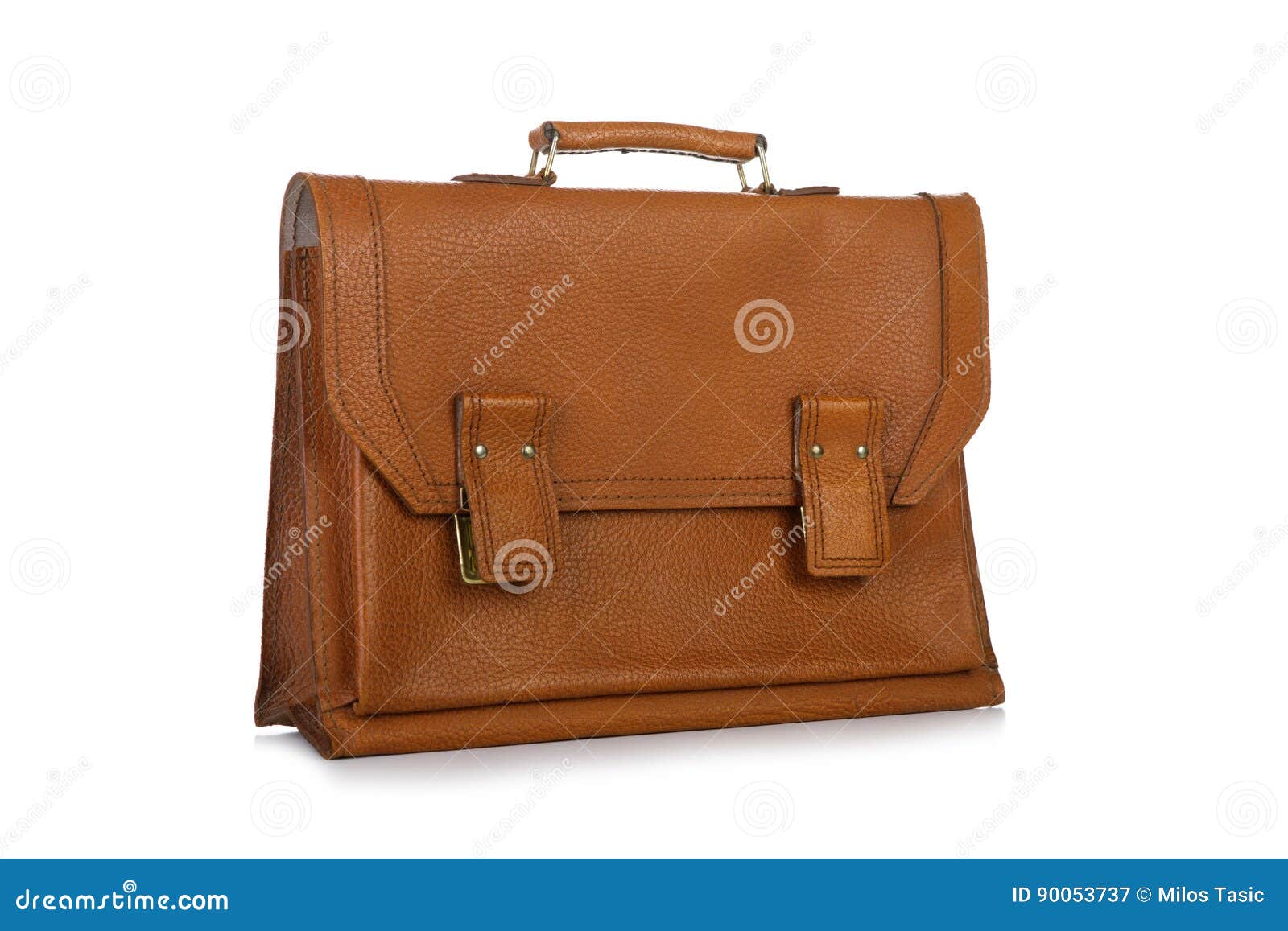 Men Leather Accessory Bag Isolated on White Background Stock Image