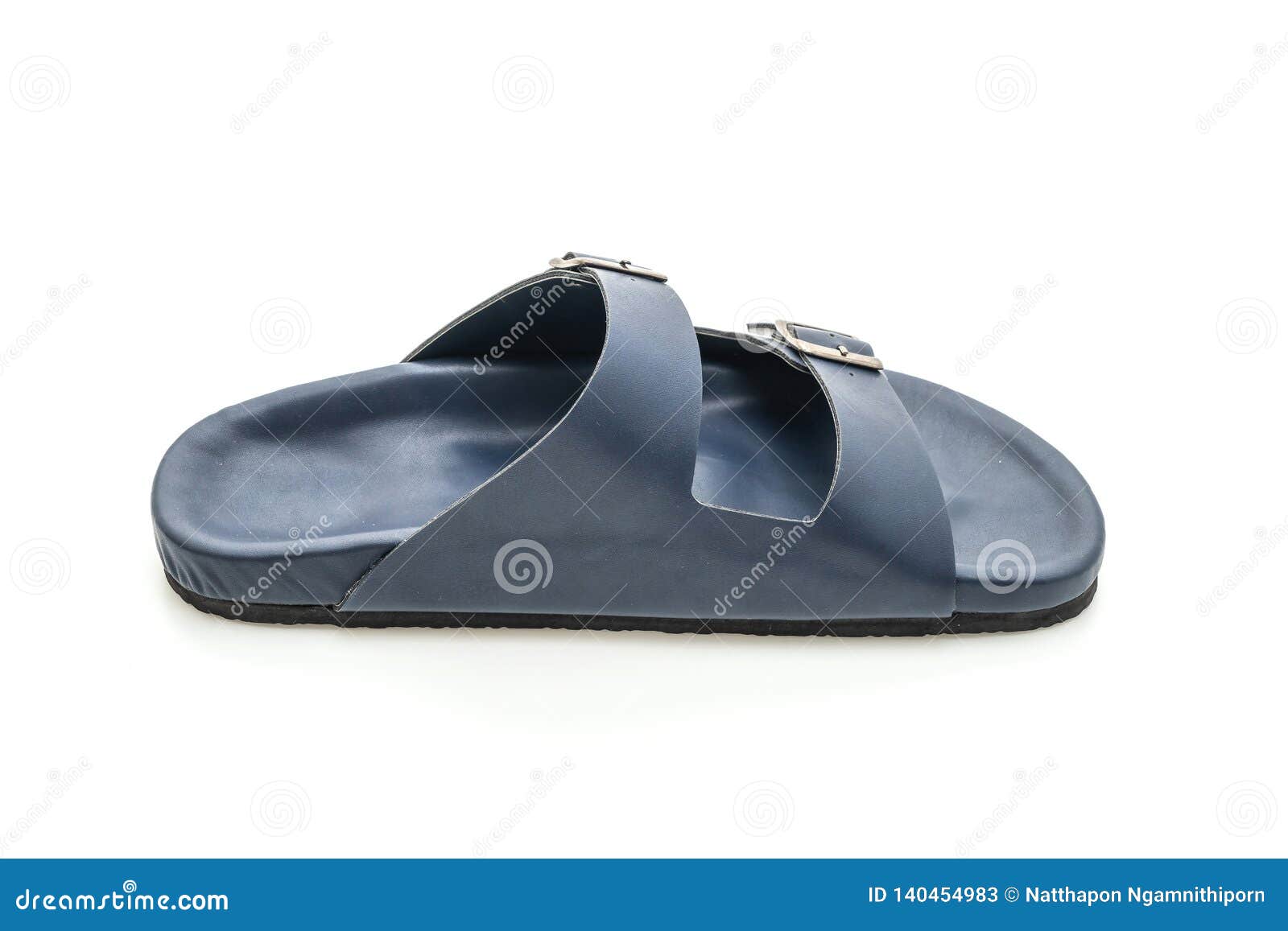 Men leather sandals stock image. Image of isolated, foot - 140454983