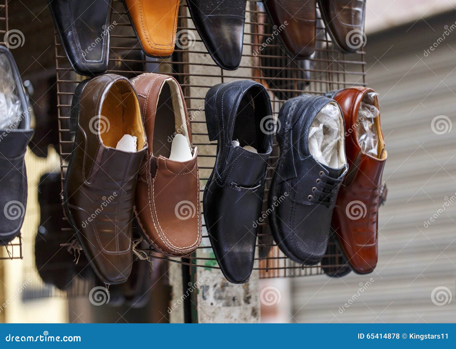 Men Leather Shoes in Street Market. Editorial Stock Photo - Image of ...
