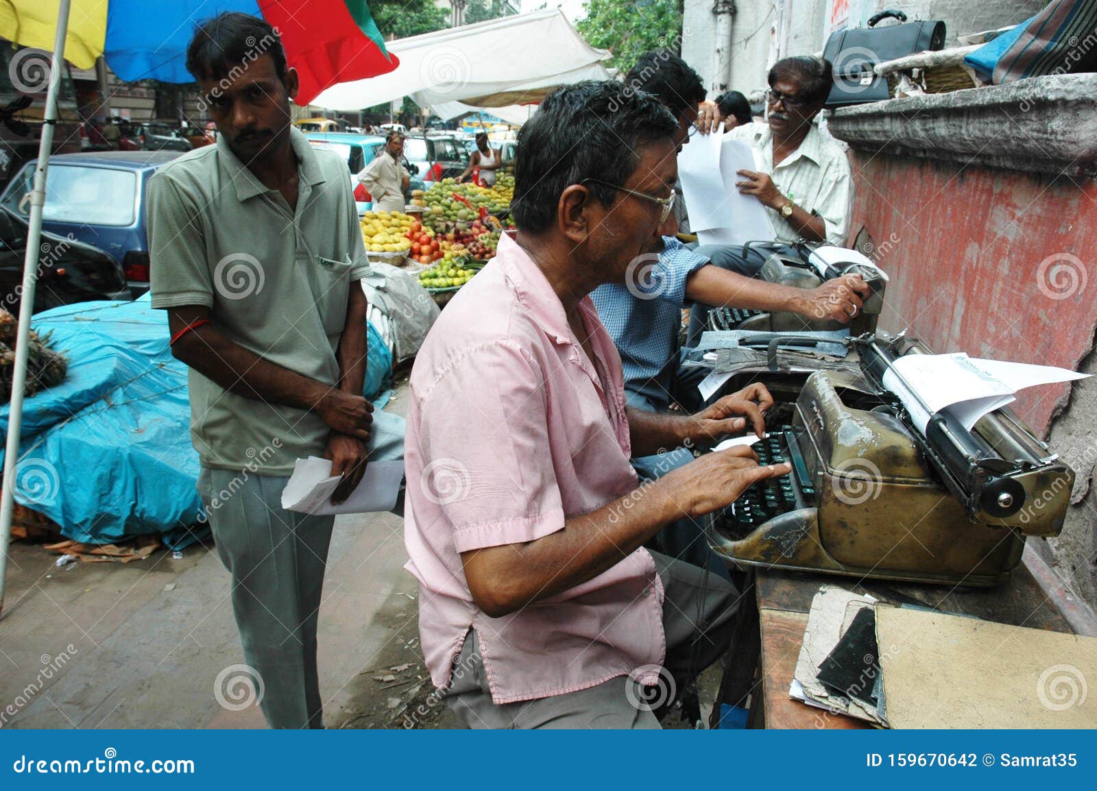 Men Unemployment Problem, Working with Manual Typewriter