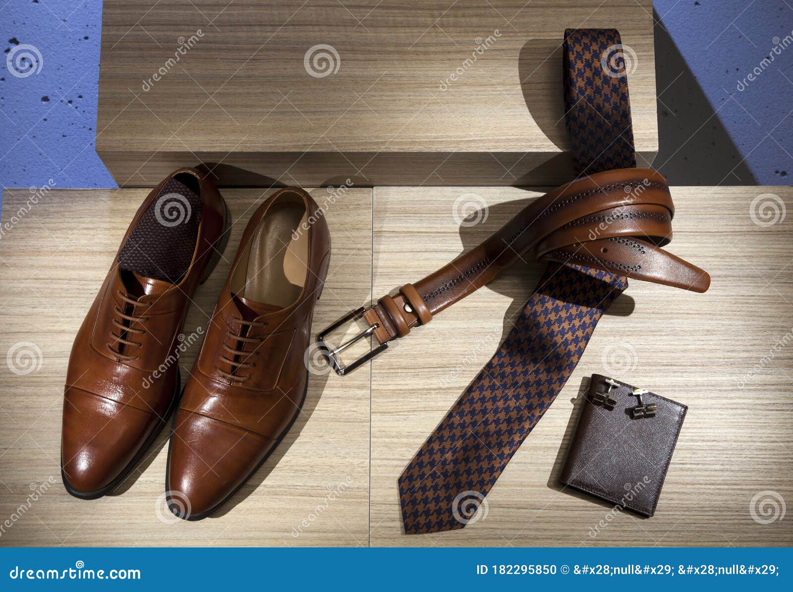 Men`s Accessories Collection. Classic Brown Shoes Stock Photo - Image ...