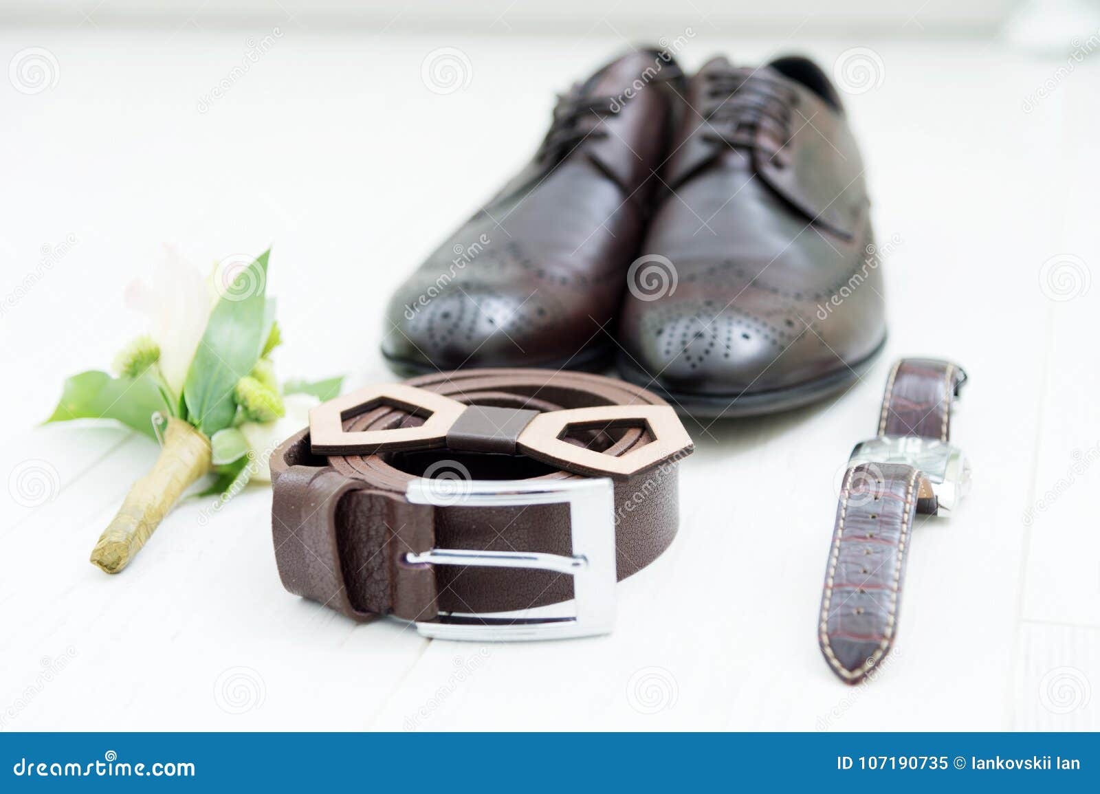 Men`s Accessories of the Groom at the Wedding are Exposed by a Still ...