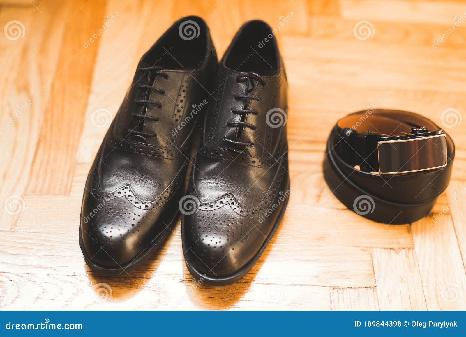 Men`s Accessories With Luxury Shoes. Top View Stock Photo - Image of formal, accessories: 109844398